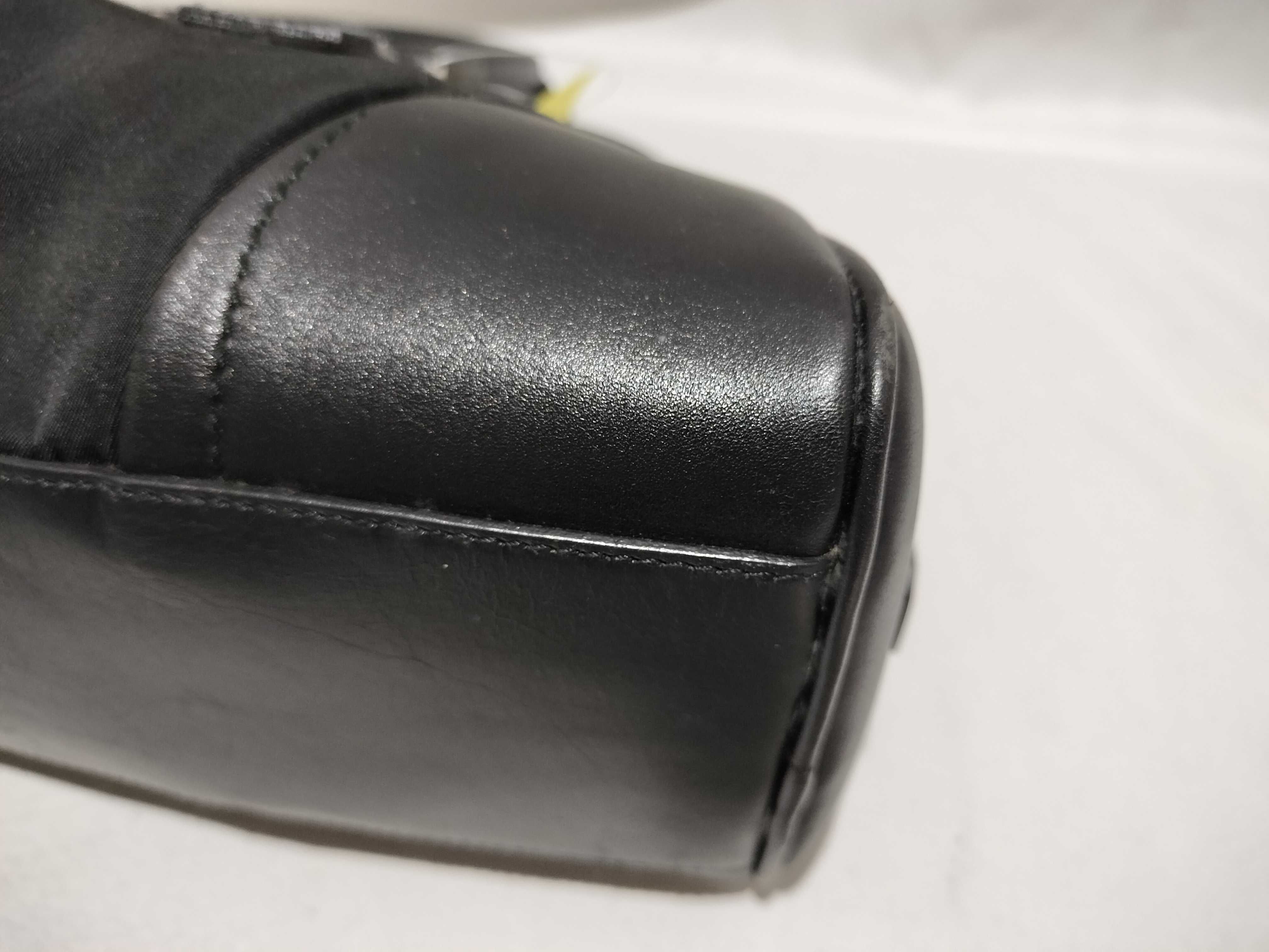 【水曜終了】(10709_0089)PRADA ナイロン レザー切替/ミニボストン/変色考慮 ハンドバッグ