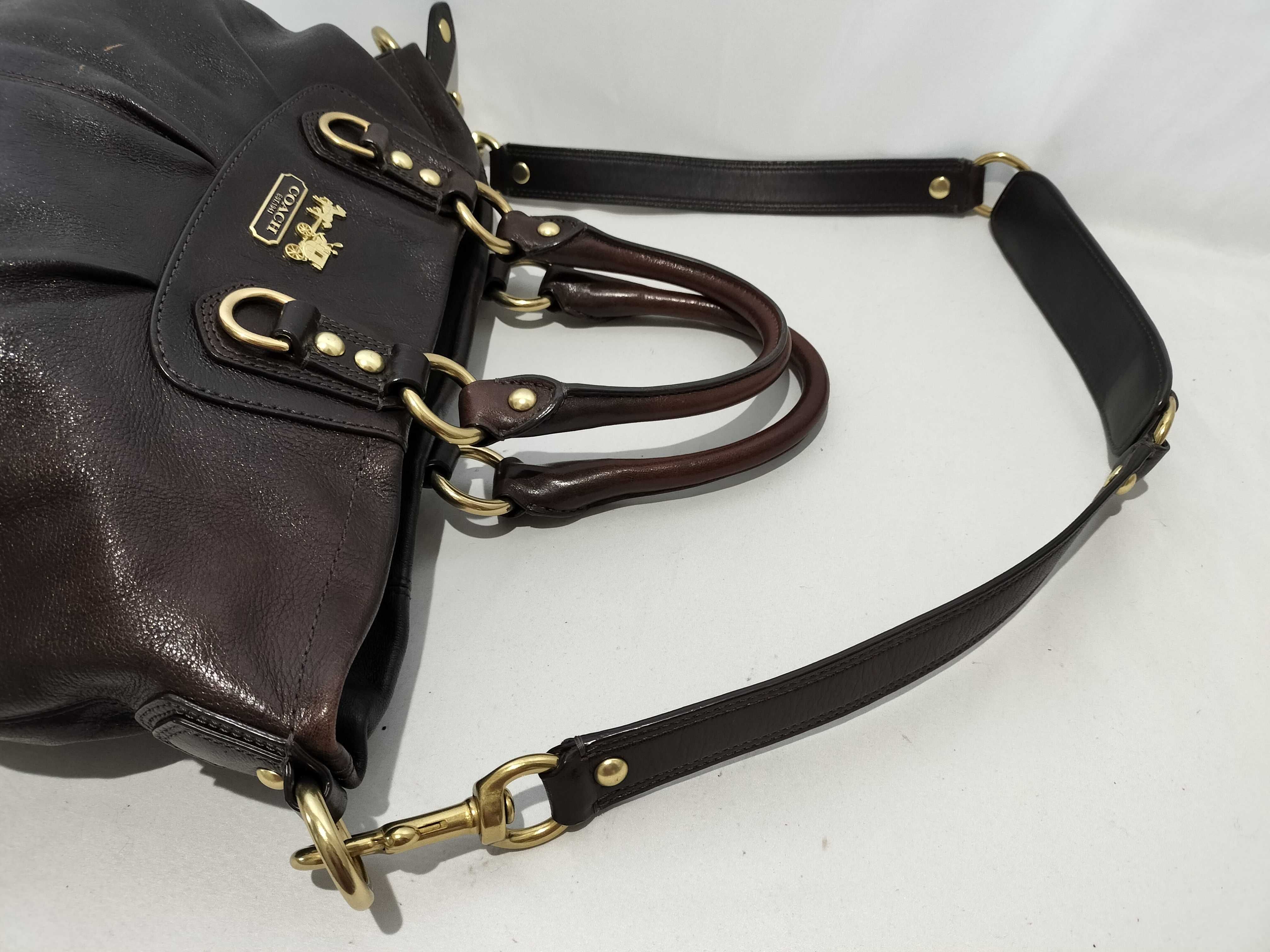 【水曜終了】(10699_0065)COACH 12935 マディソンレザージュリアン ブラウン レザー ショルダーバッグ