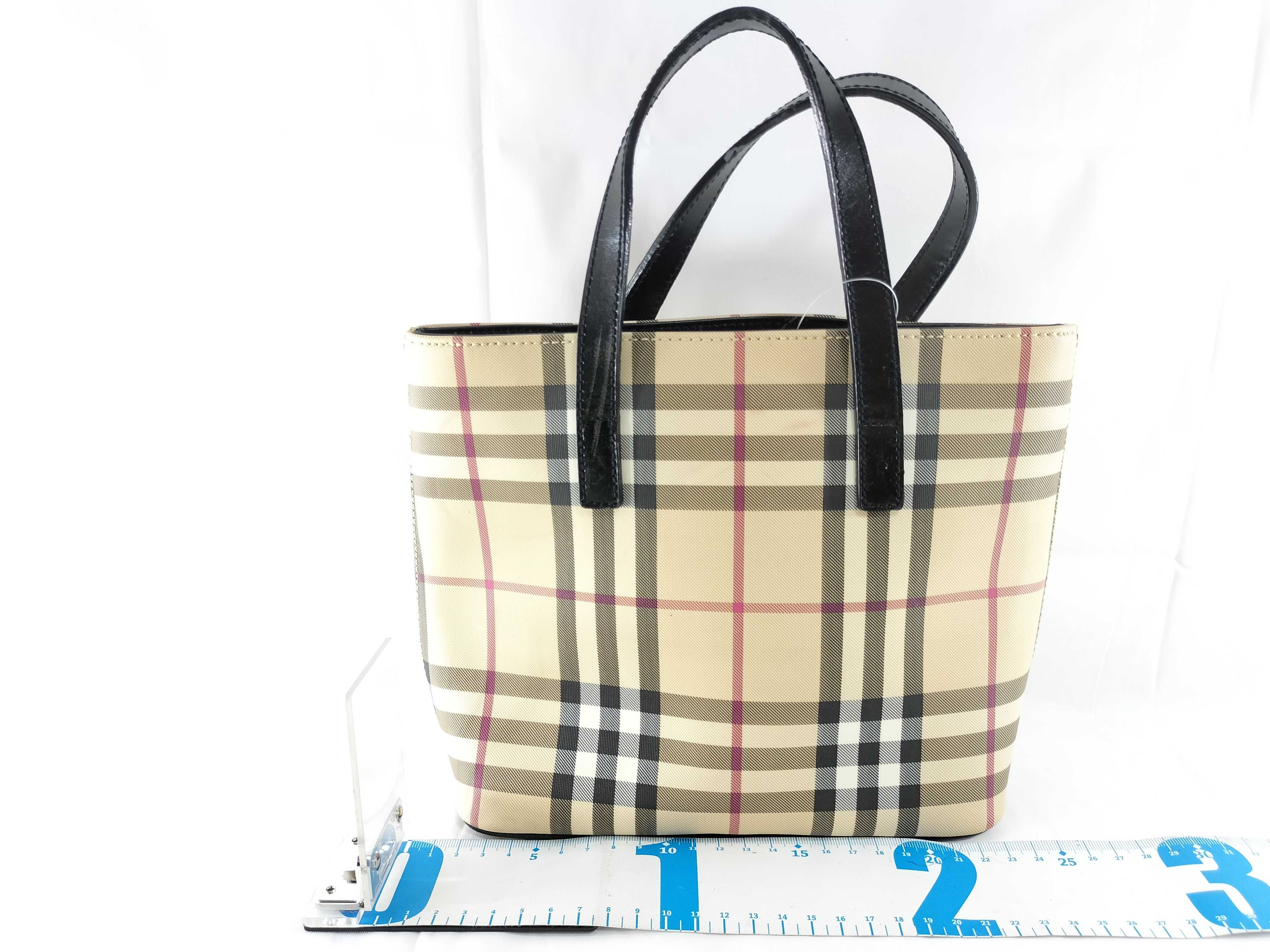 【水曜終了】(10702_0038)BURBERRY ノバチェック ハンドバッグ ブラック トートバッグ