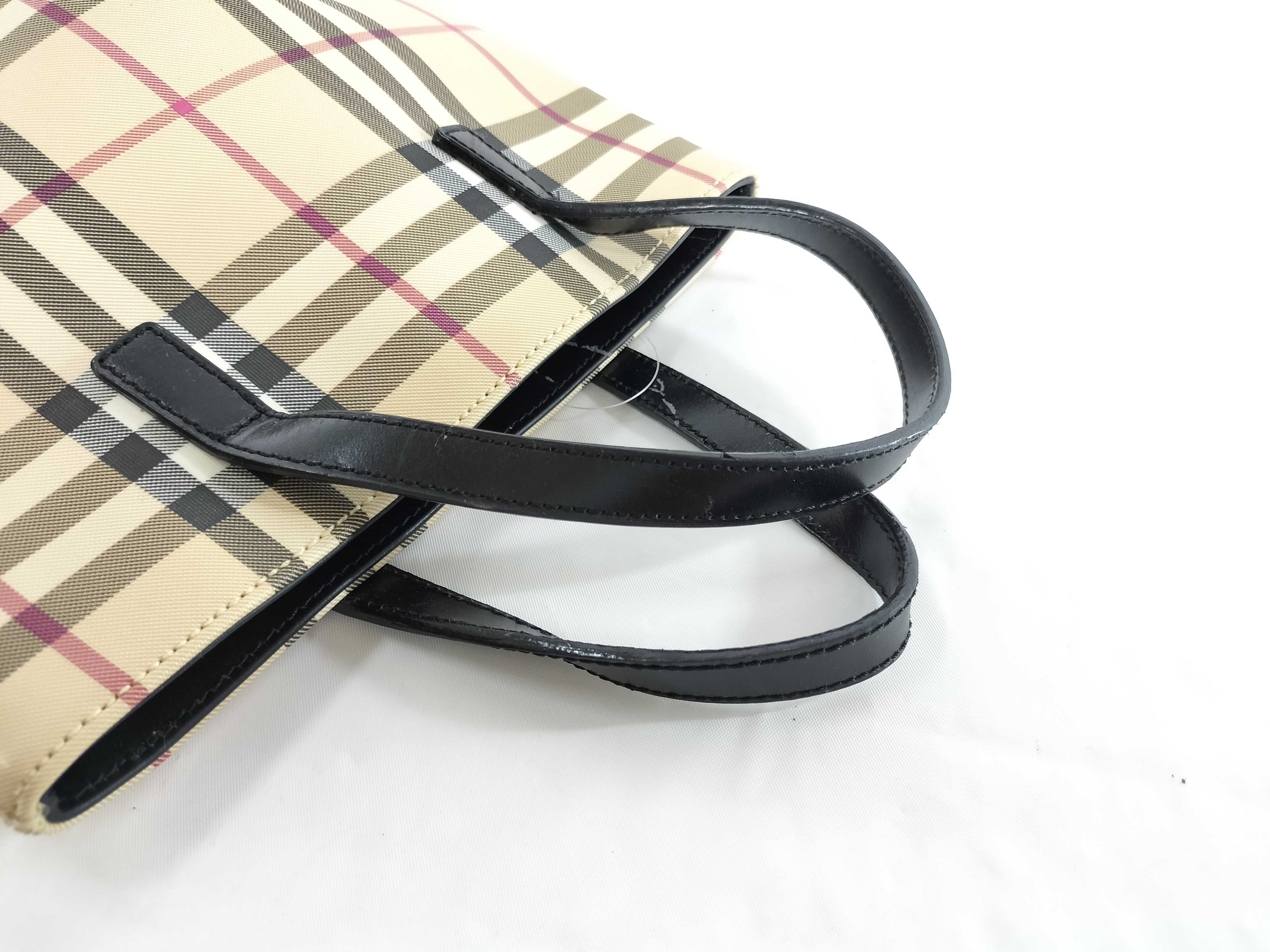 【水曜終了】(10702_0038)BURBERRY ノバチェック ハンドバッグ ブラック トートバッグ