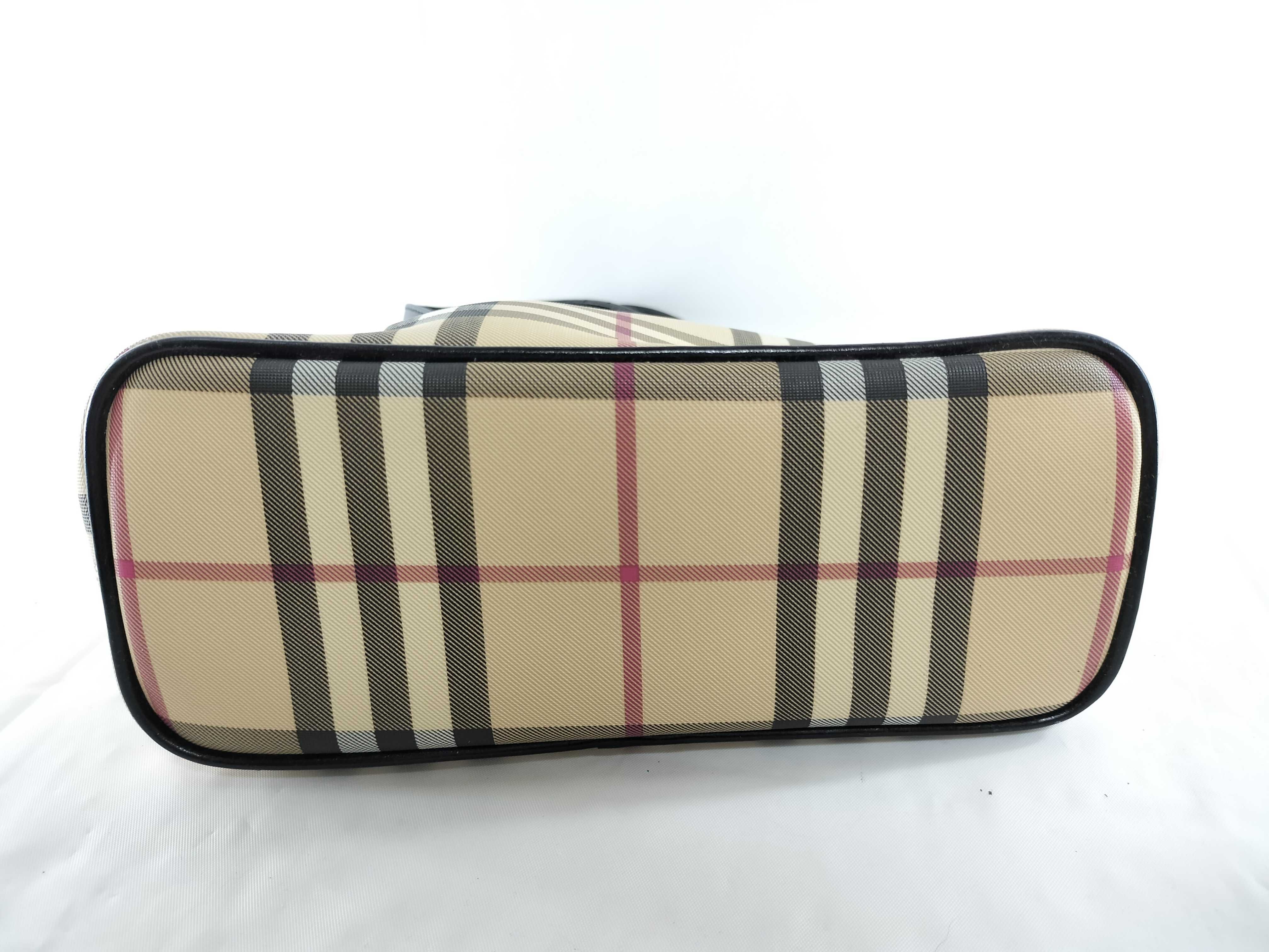 【水曜終了】(10702_0038)BURBERRY ノバチェック ハンドバッグ ブラック トートバッグ