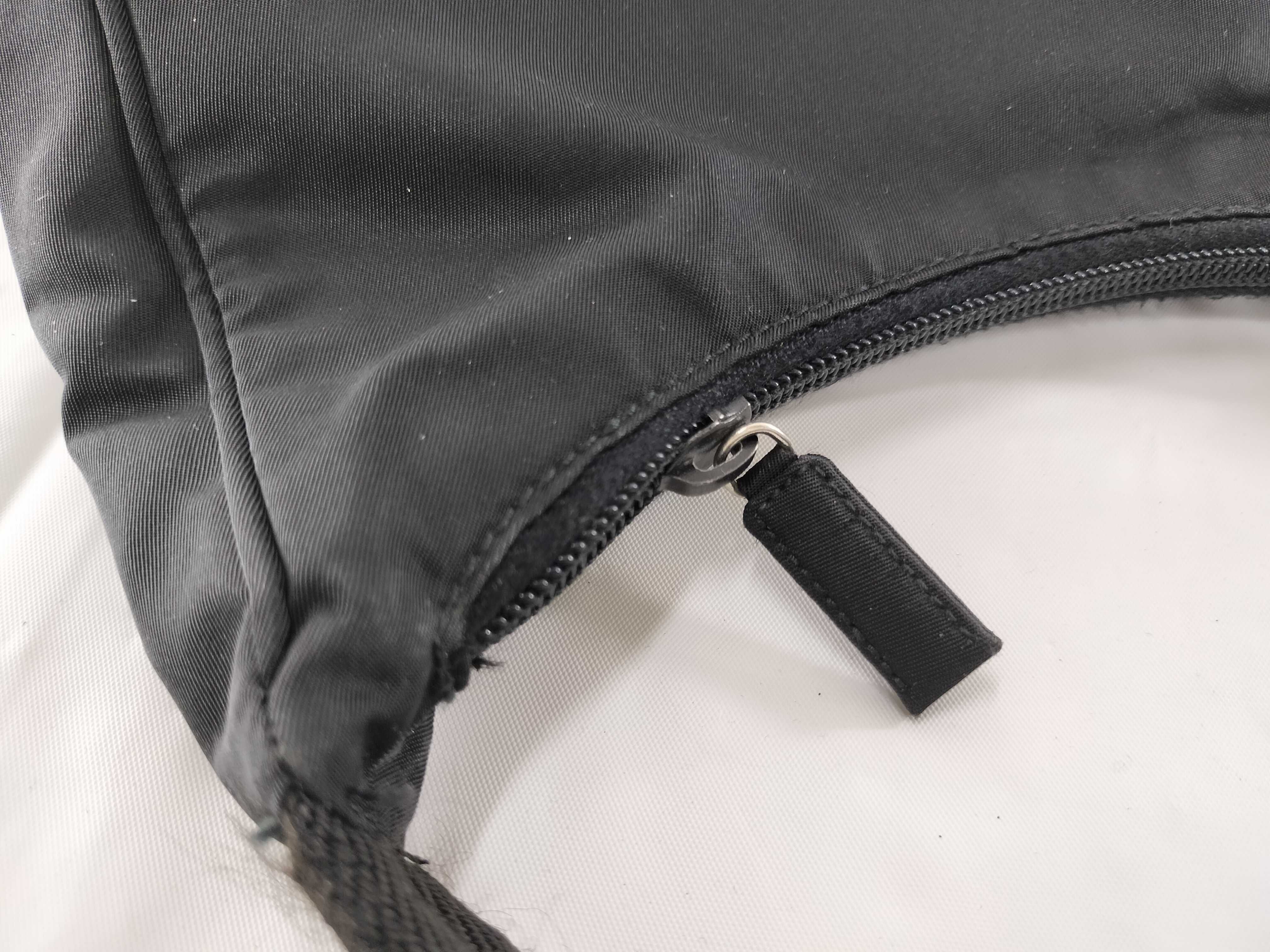 【水曜終了】(10709_0094)PRADA ナイロン ハーフムーン アクセサリーポーチ 保管ニオイ有 ブラック ショルダーバッグ