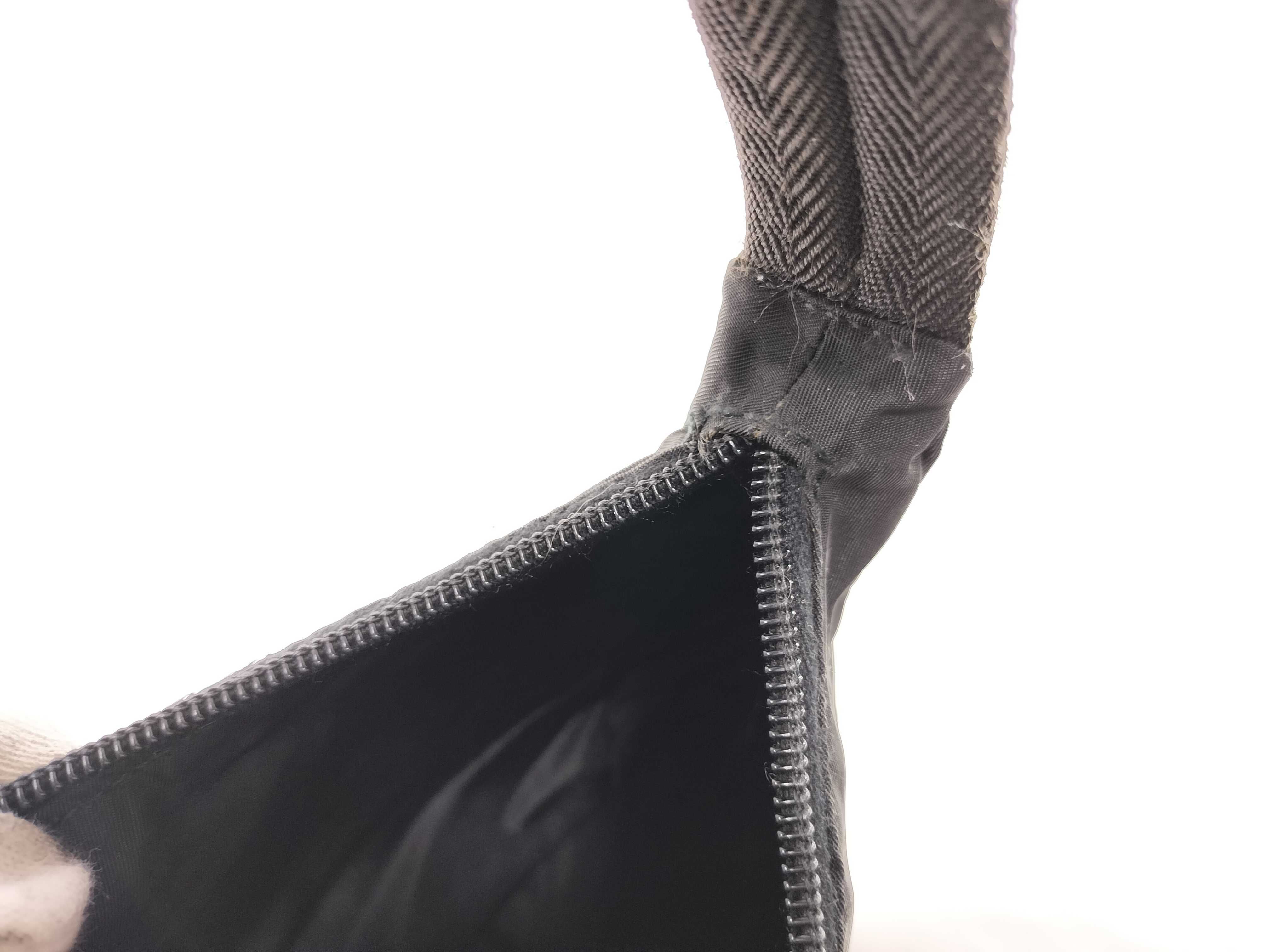 【水曜終了】(10709_0094)PRADA ナイロン ハーフムーン アクセサリーポーチ 保管ニオイ有 ブラック ショルダーバッグ