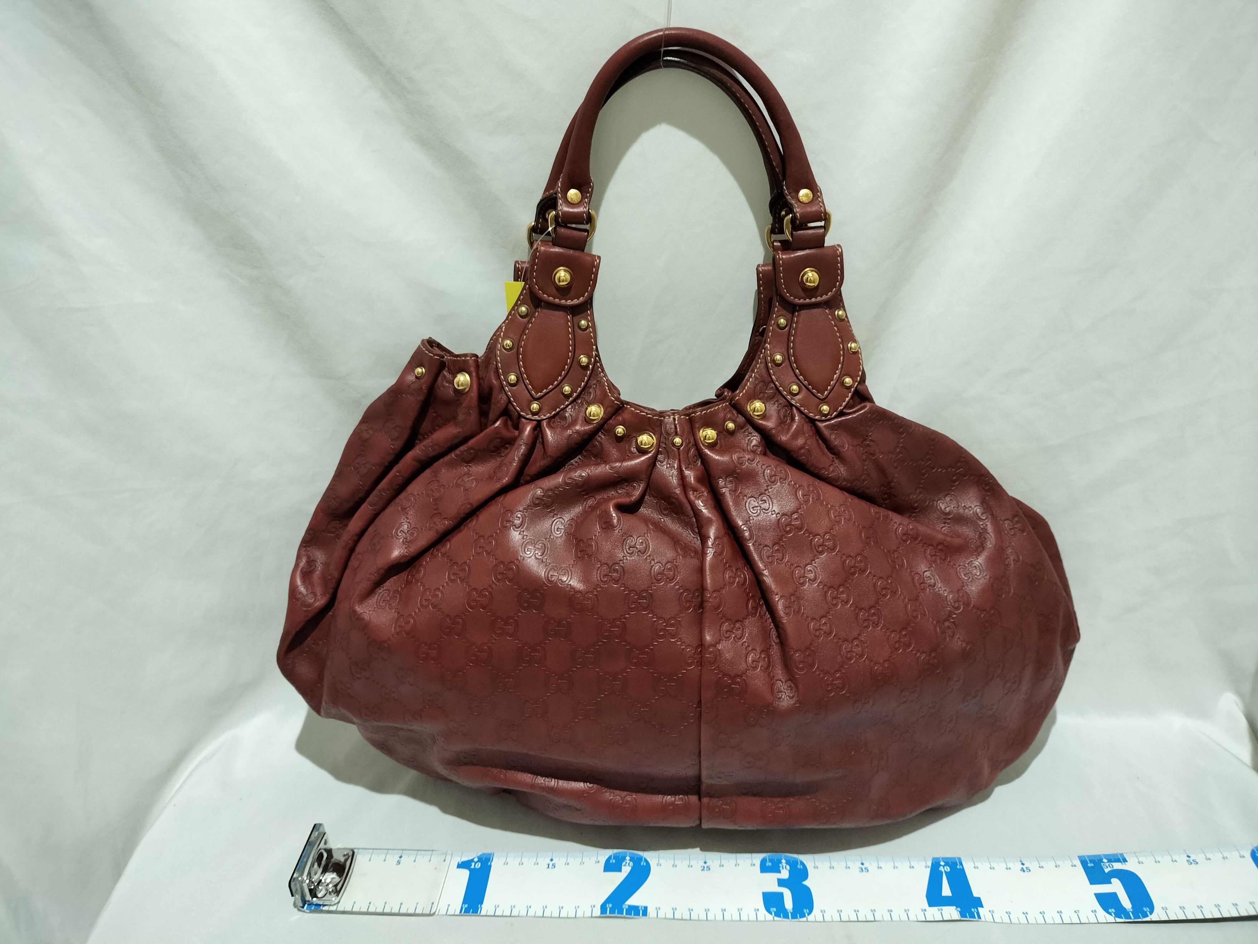 【水曜終了】(10698_0019)GUCCI グッチシマ トートバッグ レッド203623 ハンドバッグ