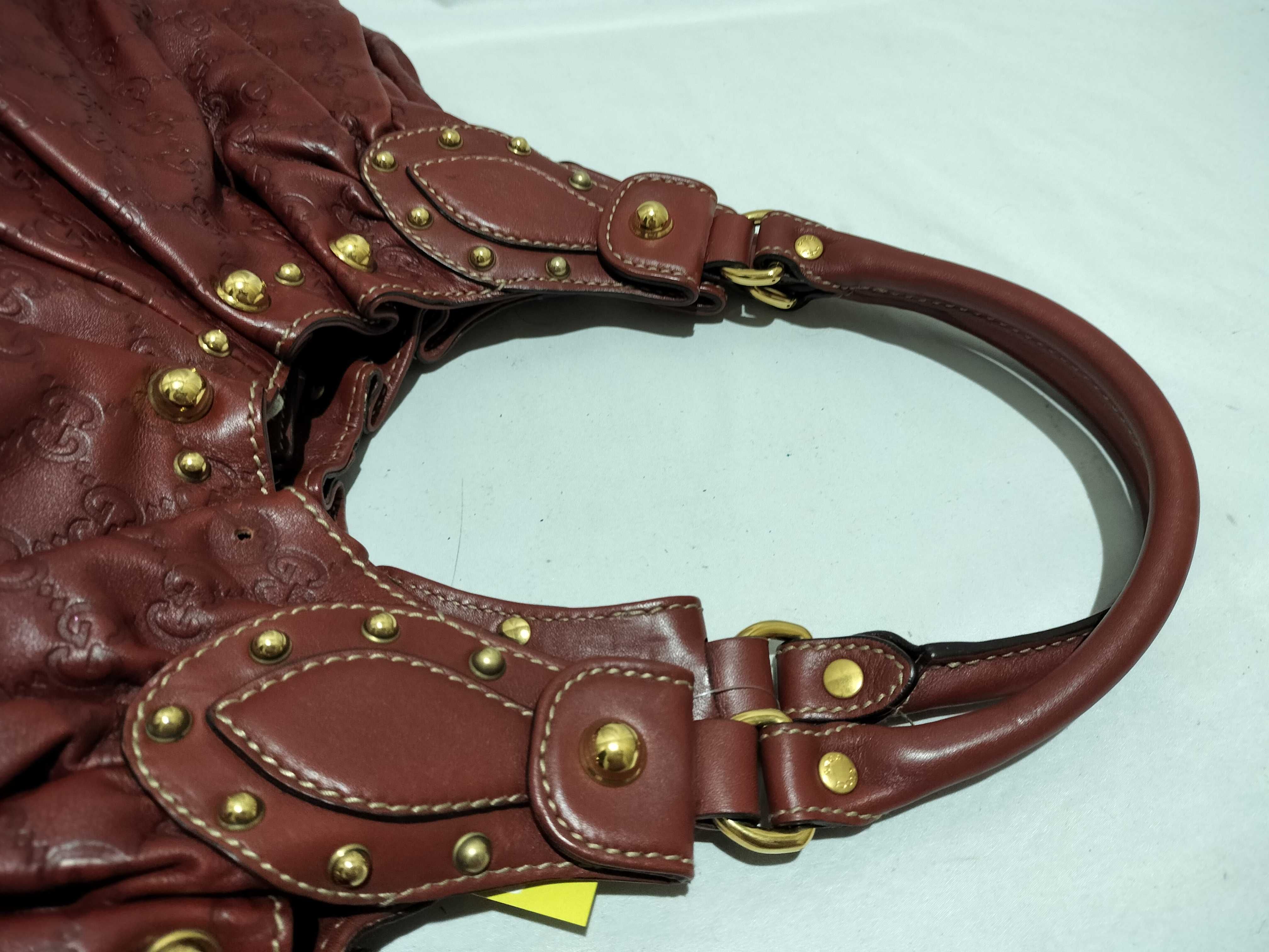 【水曜終了】(10698_0019)GUCCI グッチシマ トートバッグ レッド203623 ハンドバッグ