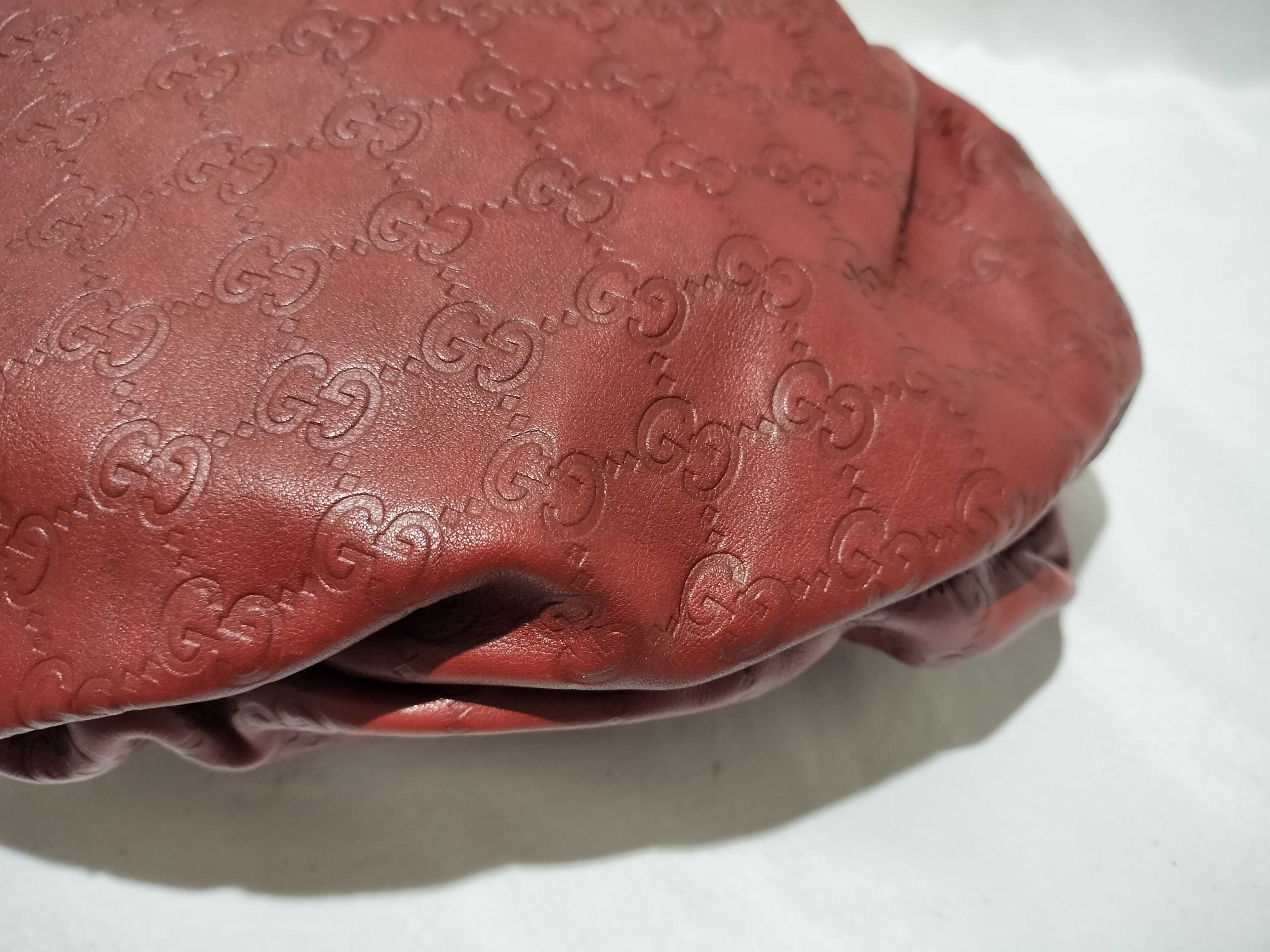 【水曜終了】(10698_0019)GUCCI グッチシマ トートバッグ レッド203623 ハンドバッグ