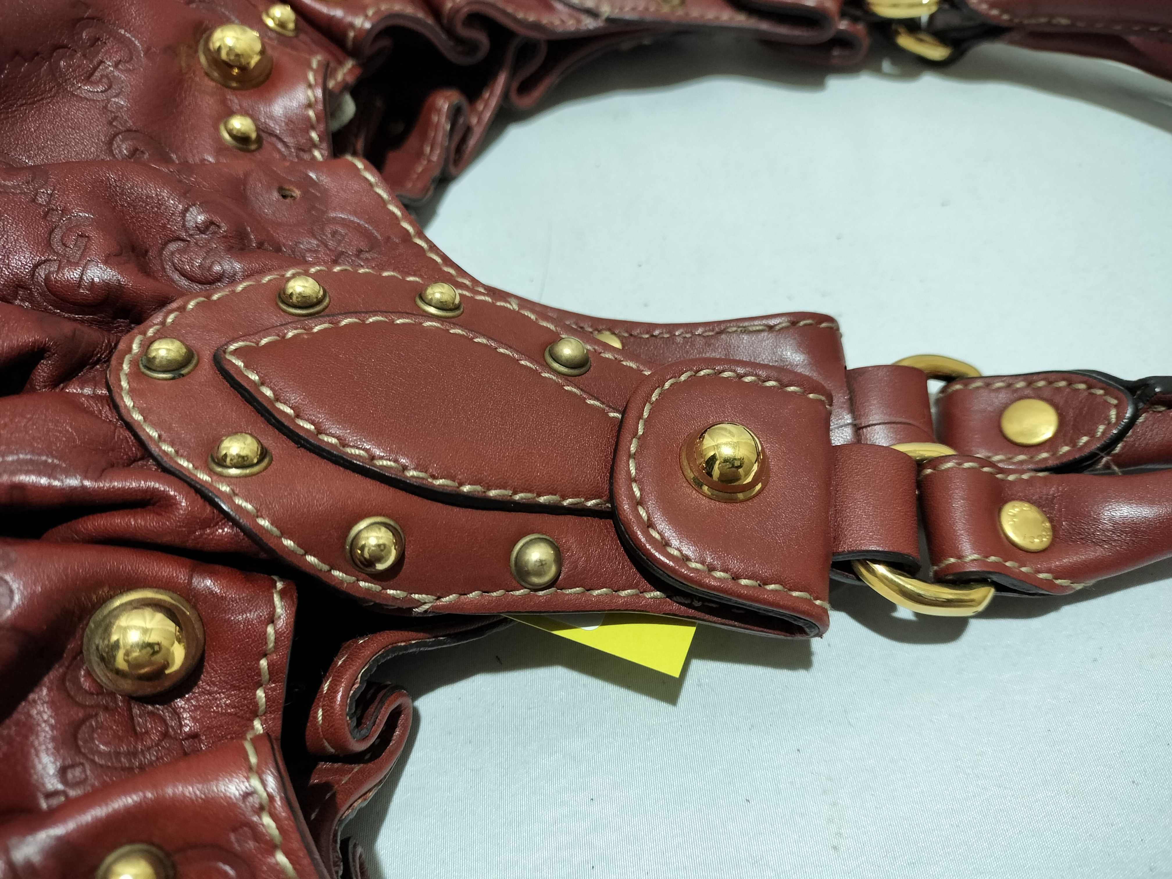 【水曜終了】(10698_0019)GUCCI グッチシマ トートバッグ レッド203623 ハンドバッグ