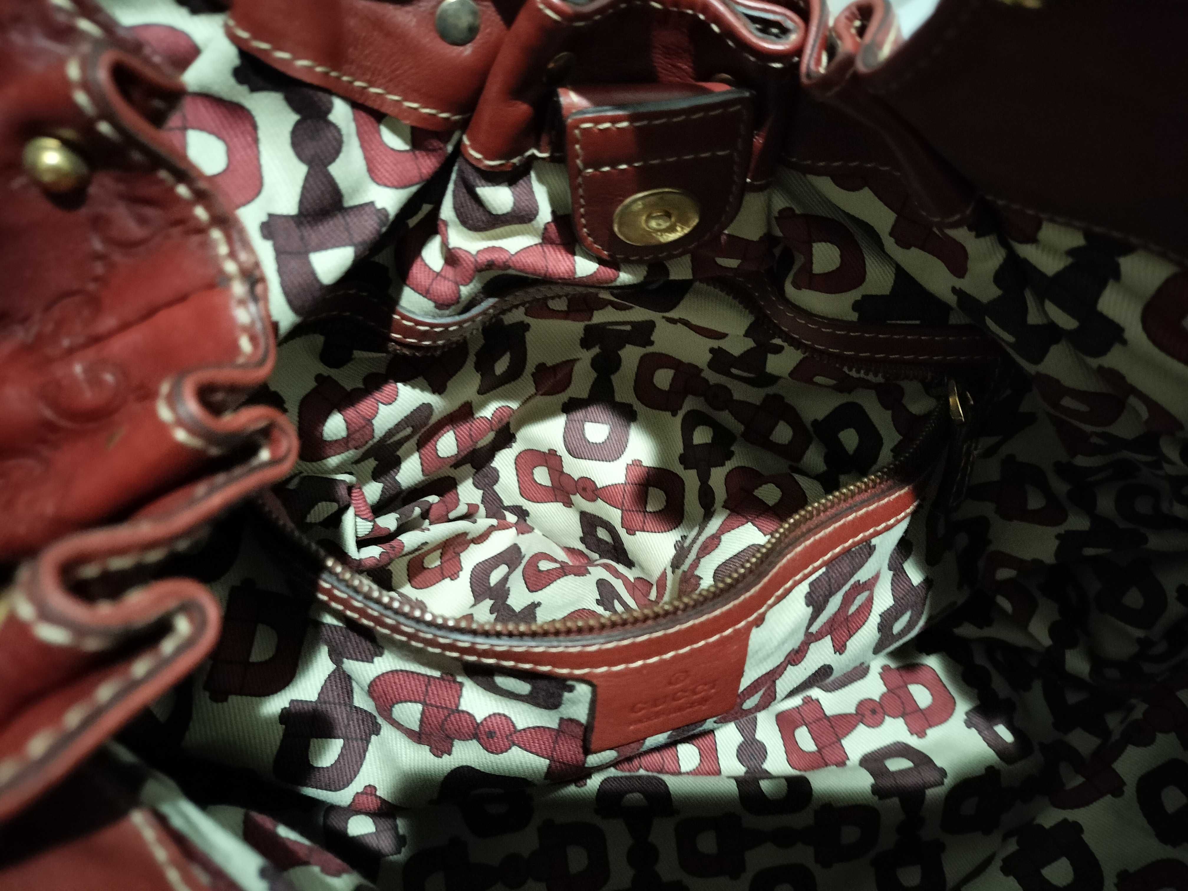 【水曜終了】(10698_0019)GUCCI グッチシマ トートバッグ レッド203623 ハンドバッグ