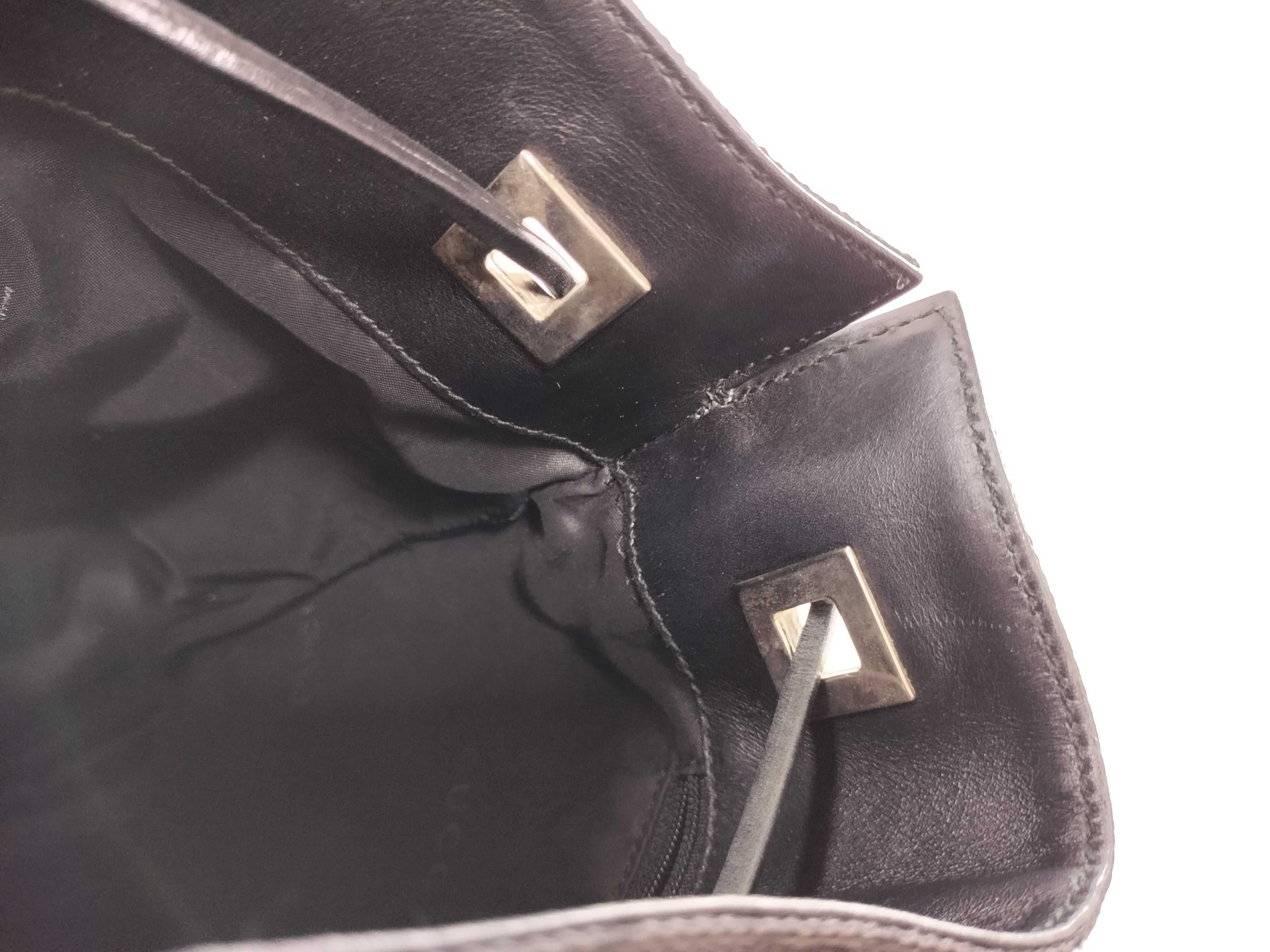 【水曜終了】(10709_0021)GUCCI GGキャンバス ×レザー 巾着 ワンショルダー 001 4021 ブラック ショルダーバッグ