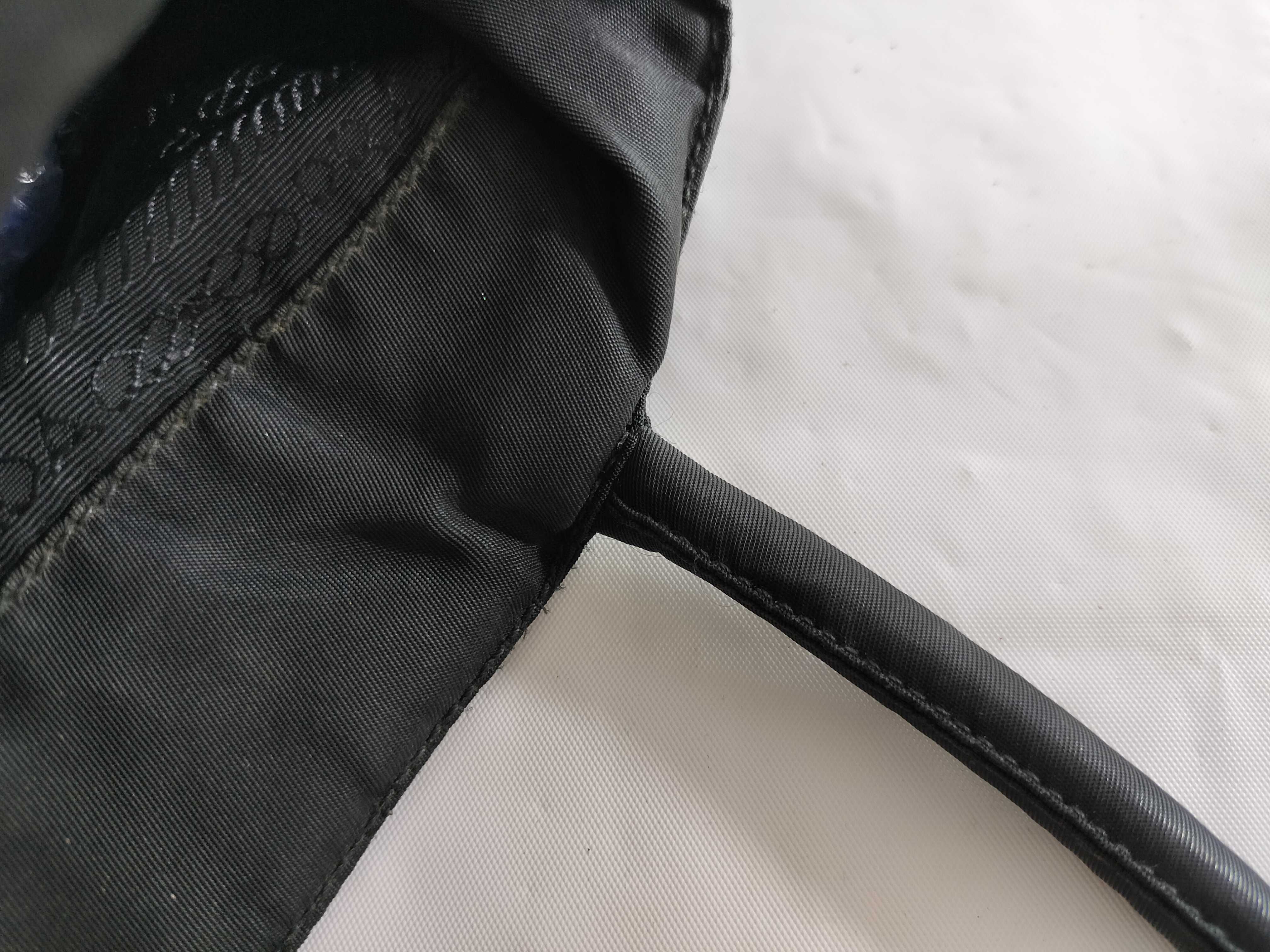 【水曜終了】(10709_0101)PRADA ナイロン 黒 マチ無し ハンド トートバッグ