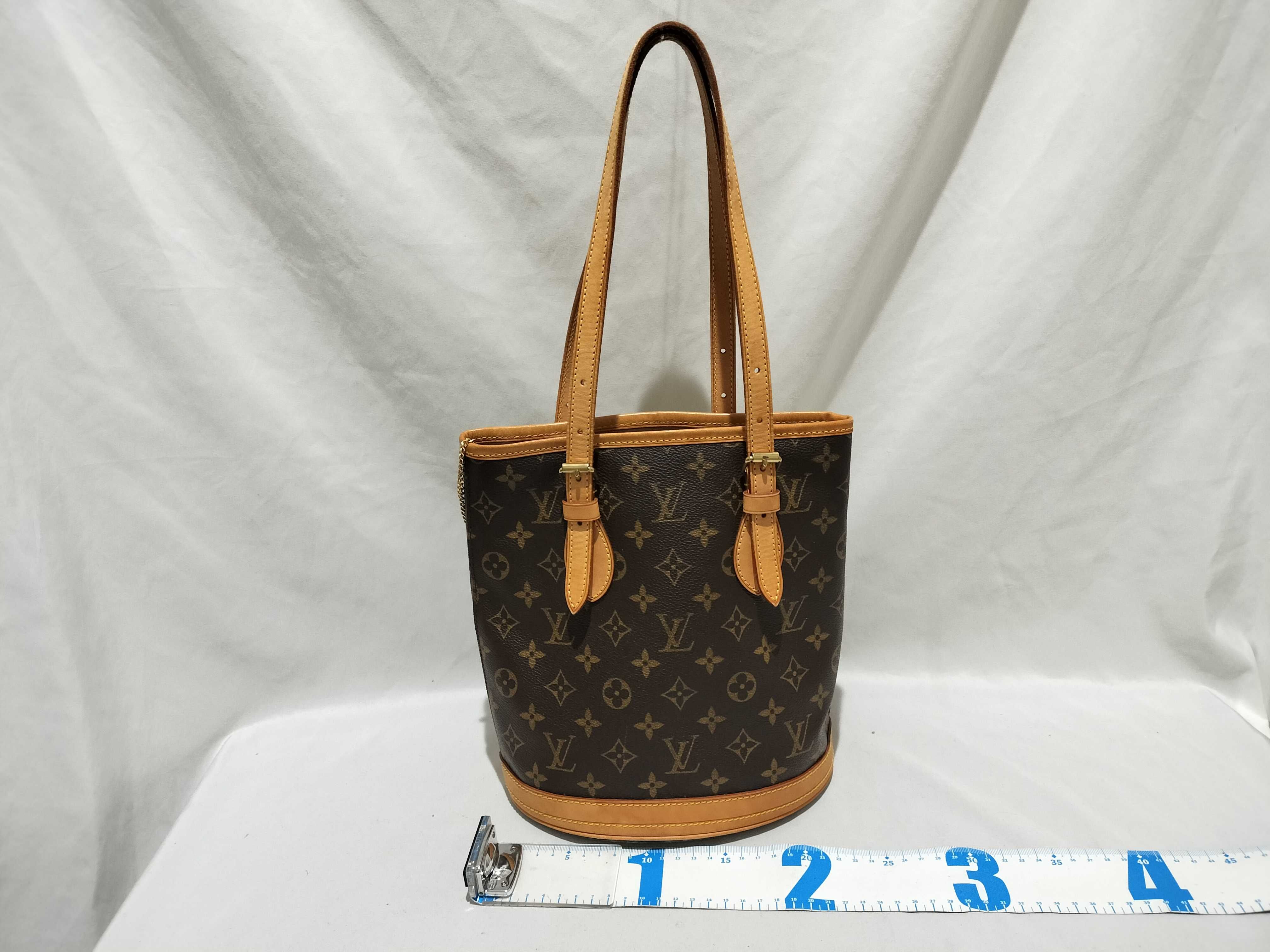 【水曜終了】(10708_0047)LOUIS VUITTON モノグラム M42238 プチ・バケット ポーチ付き トートバッグ