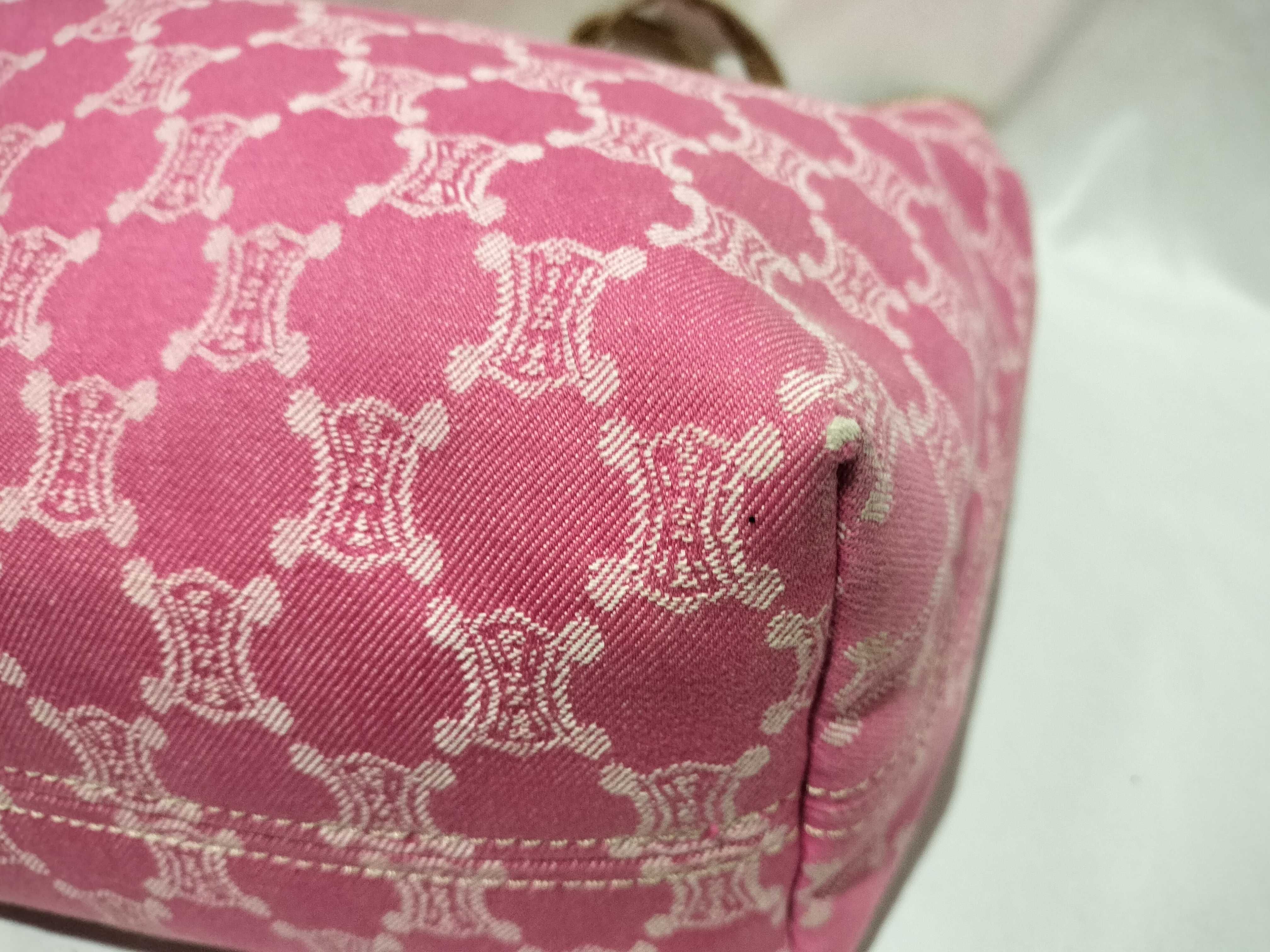 【水曜終了】(10709_0080)CELINE キャンバス トートバッグ ピンク トートバッグ