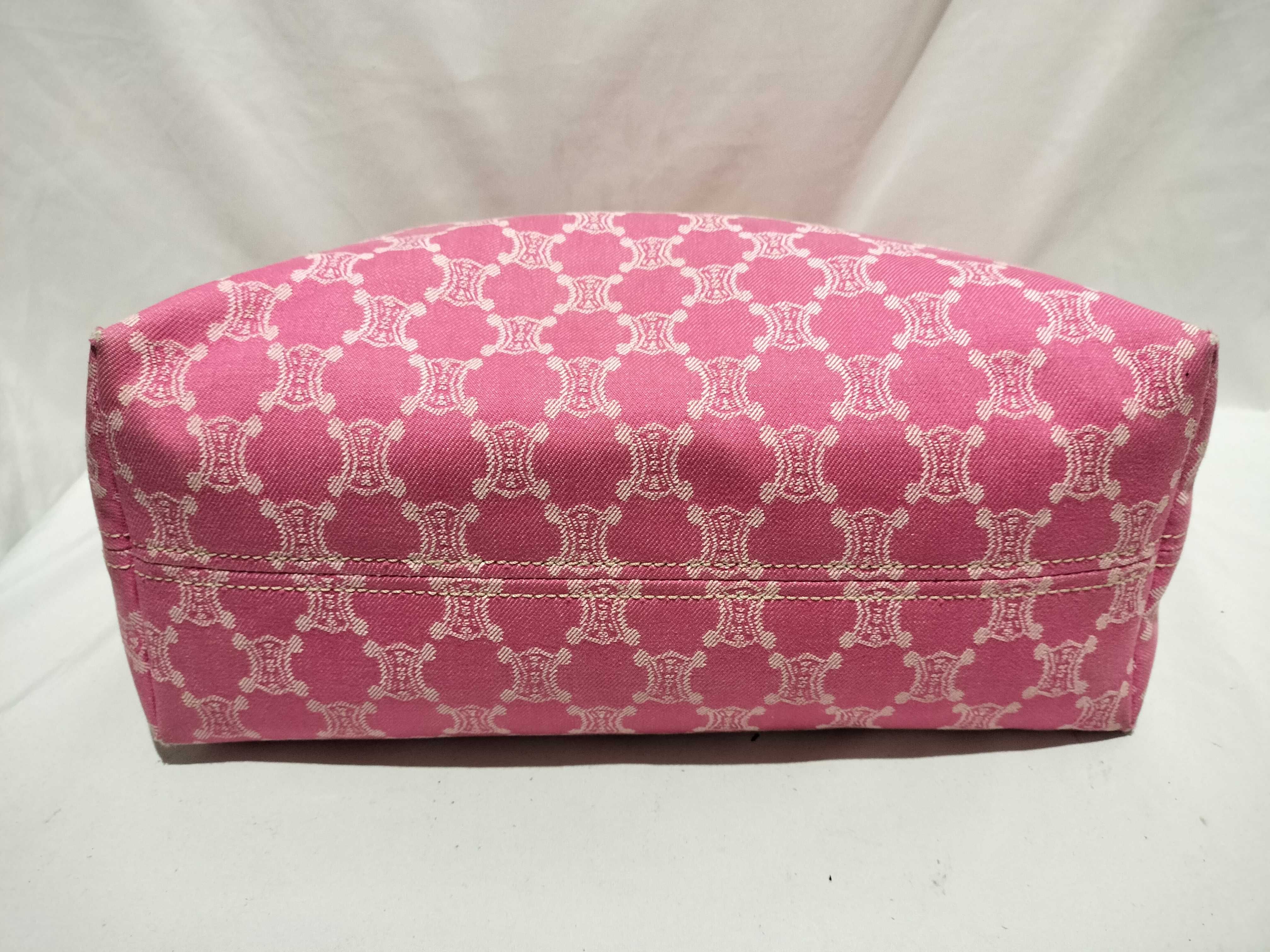 【水曜終了】(10709_0080)CELINE キャンバス トートバッグ ピンク トートバッグ