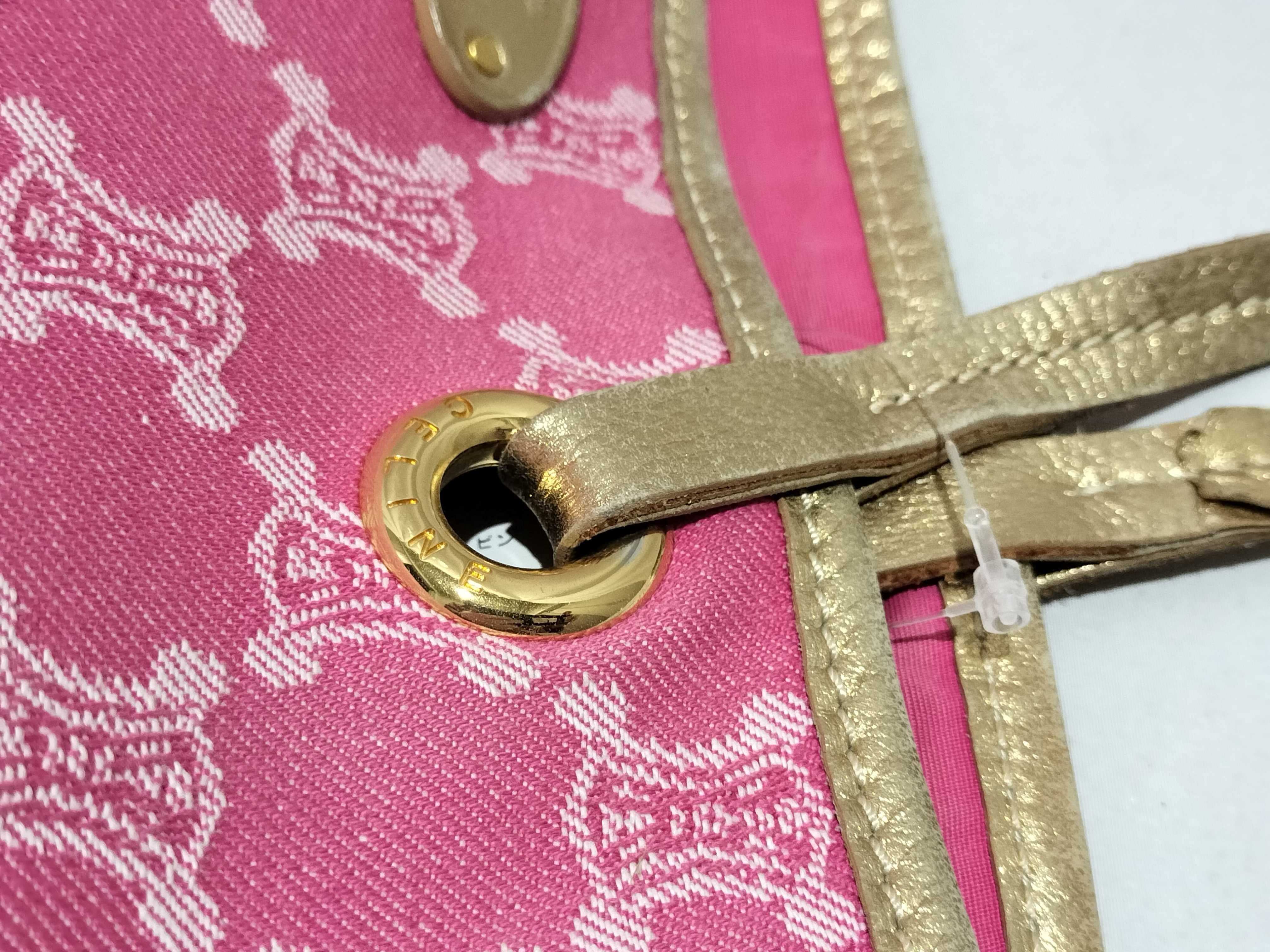 【水曜終了】(10709_0080)CELINE キャンバス トートバッグ ピンク トートバッグ