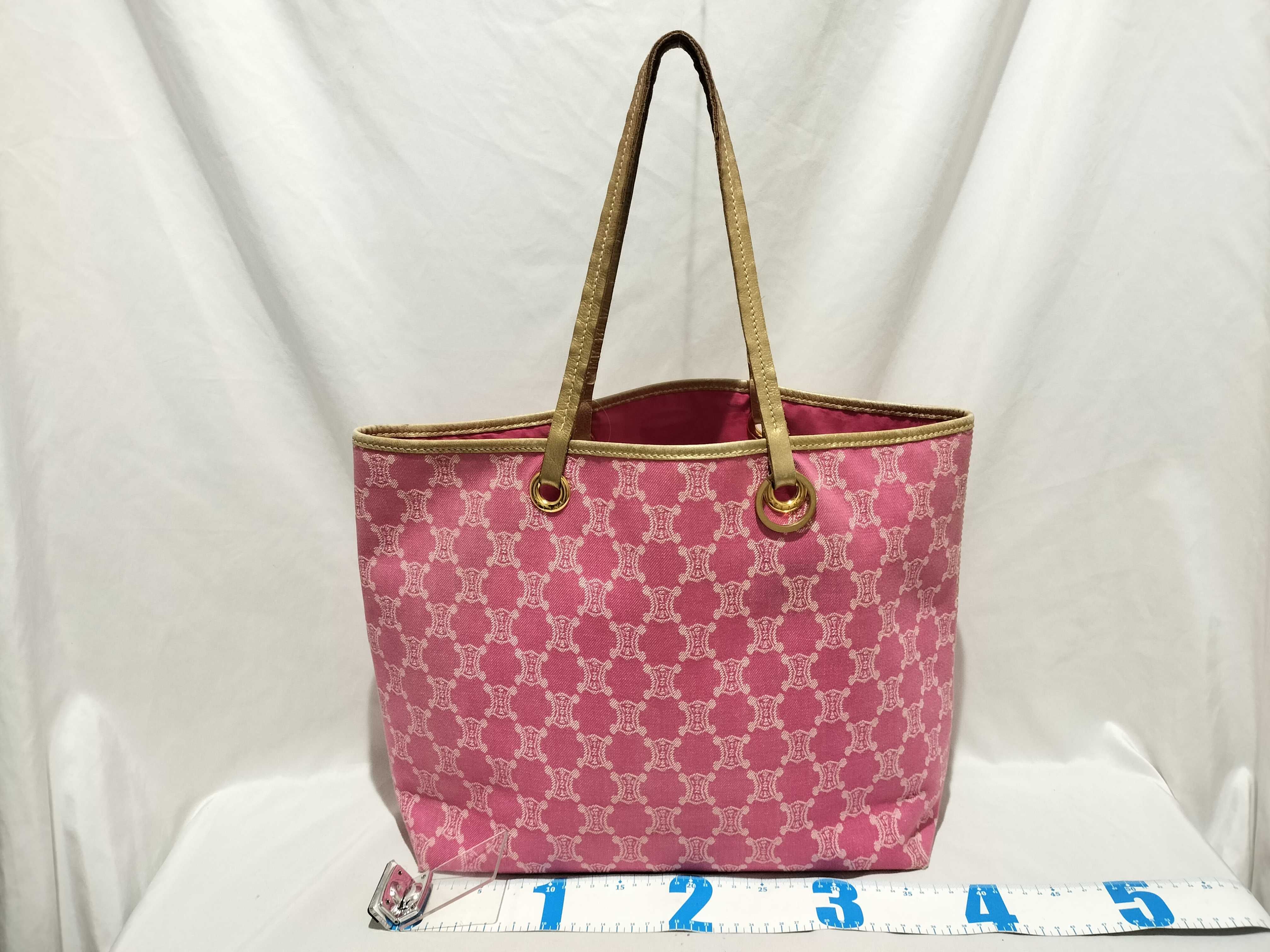 【水曜終了】(10709_0080)CELINE キャンバス トートバッグ ピンク トートバッグ