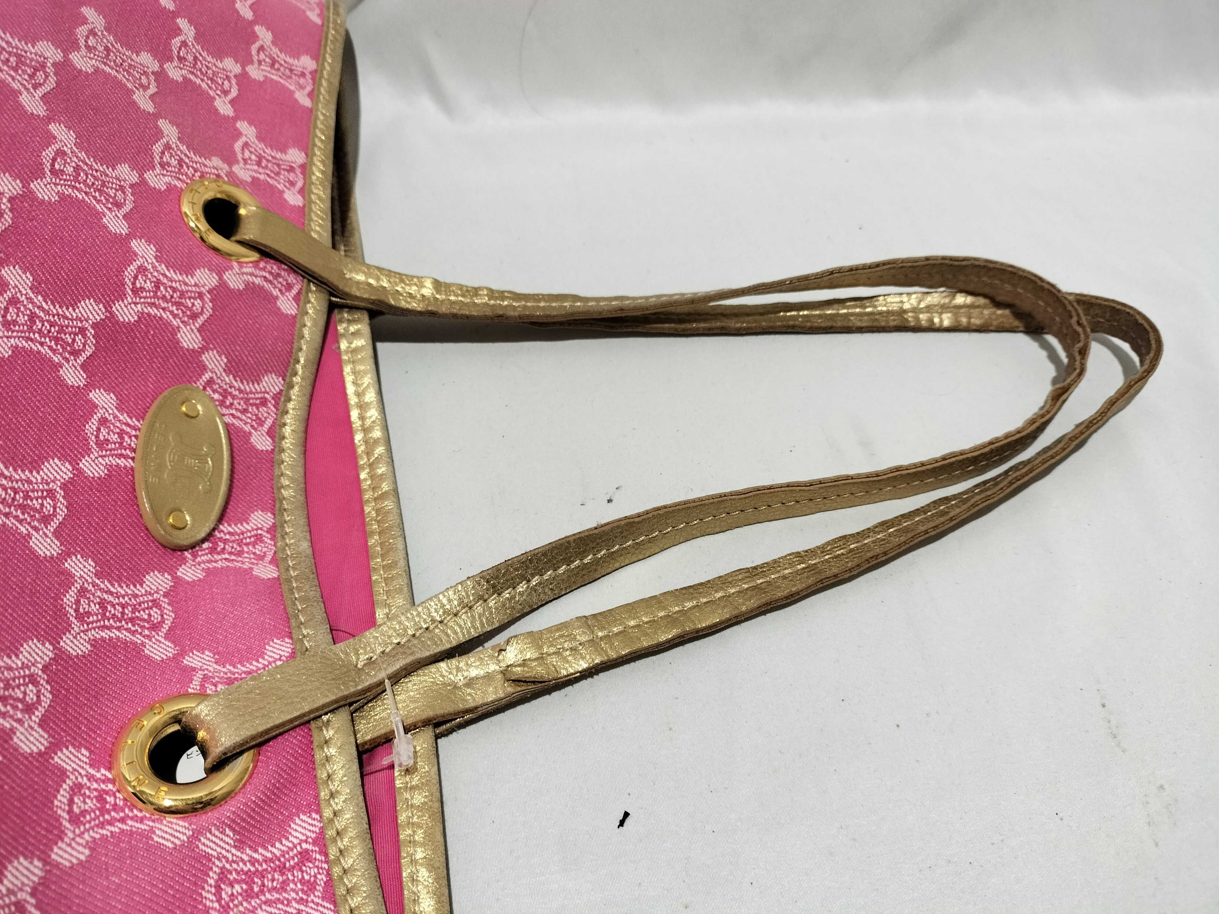 【水曜終了】(10709_0080)CELINE キャンバス トートバッグ ピンク トートバッグ