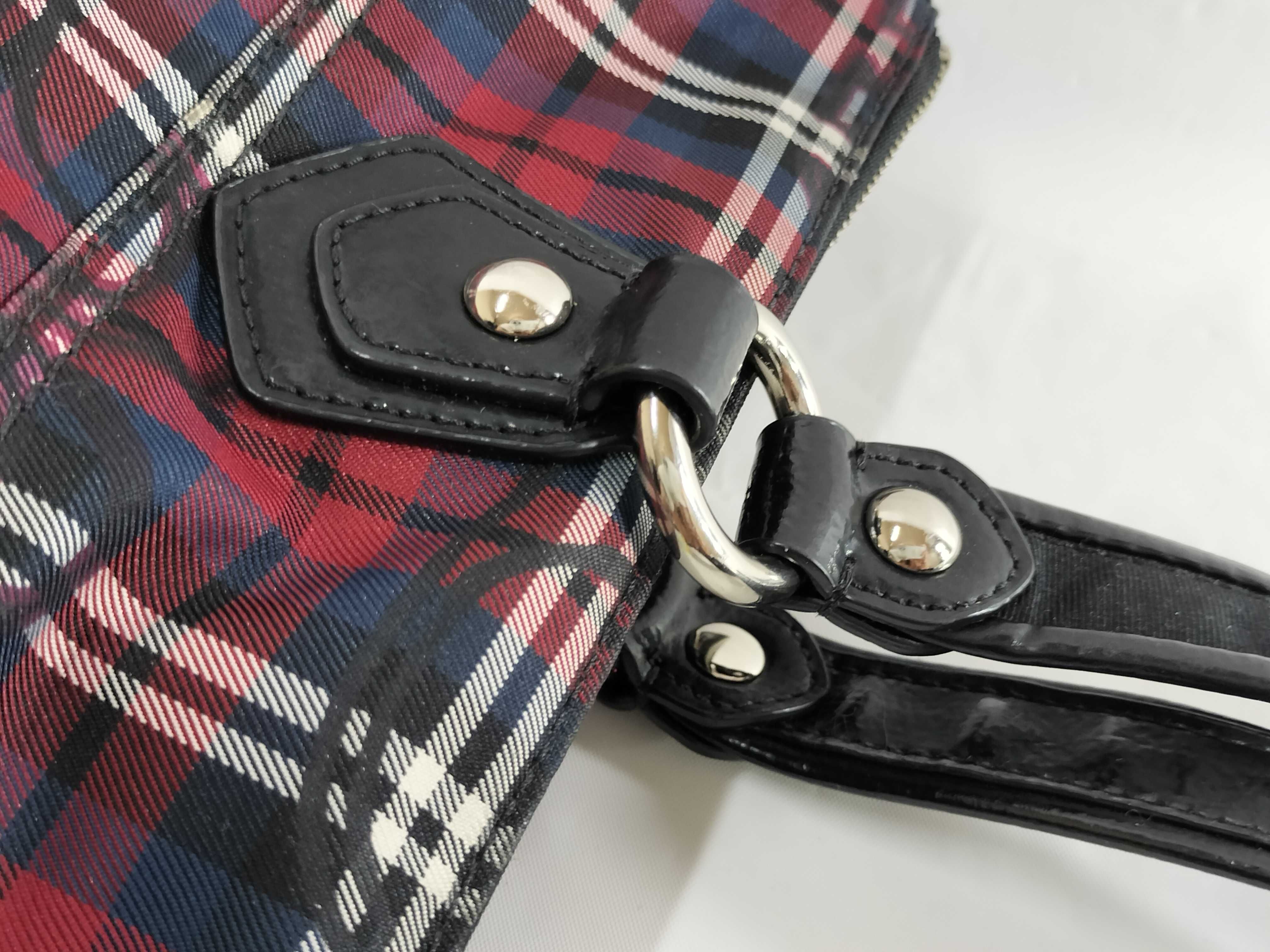 【水曜終了】(10699_0073)COACH ポピー ナイロン チェック柄 トートバッグ トートバッグ