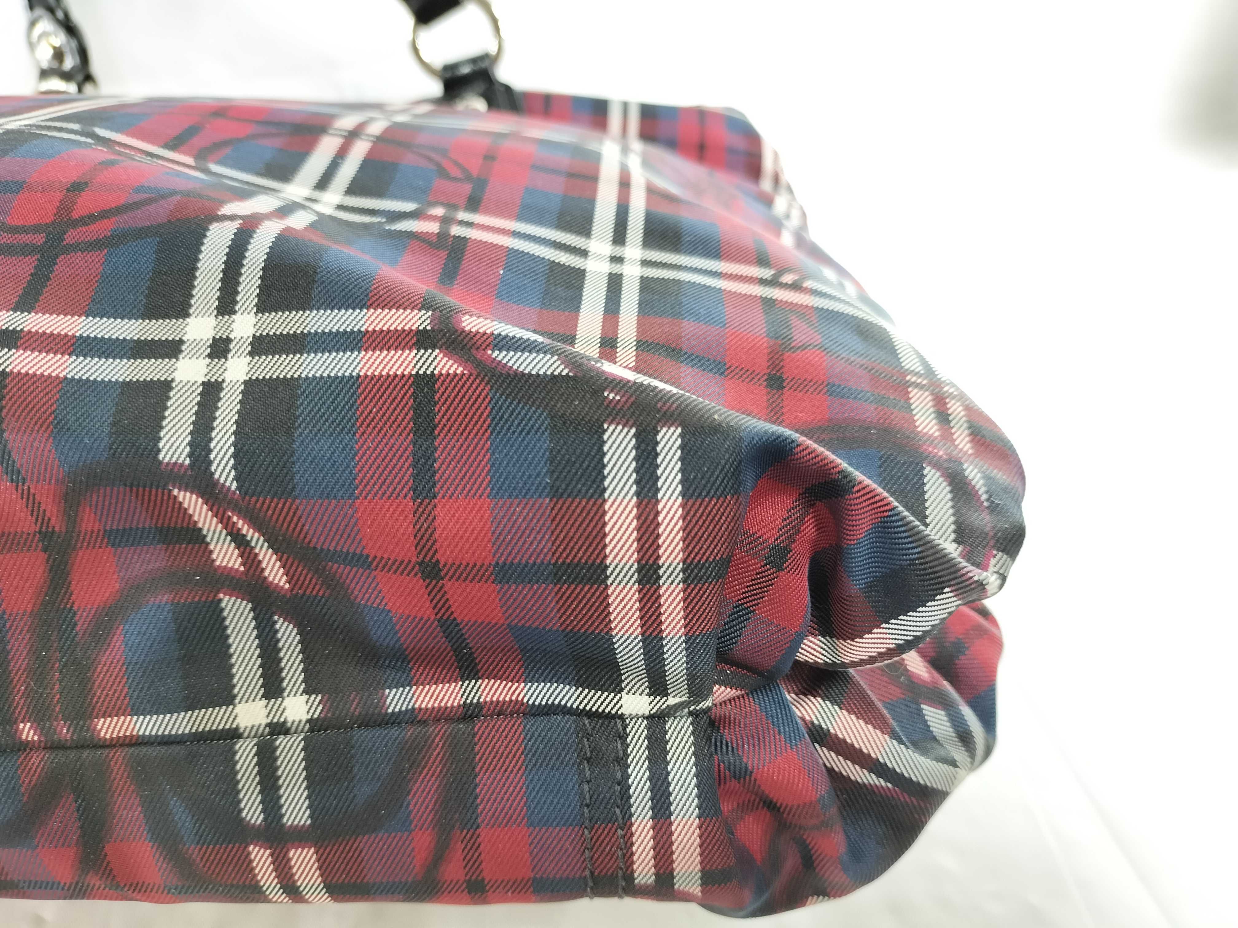 【水曜終了】(10699_0073)COACH ポピー ナイロン チェック柄 トートバッグ トートバッグ