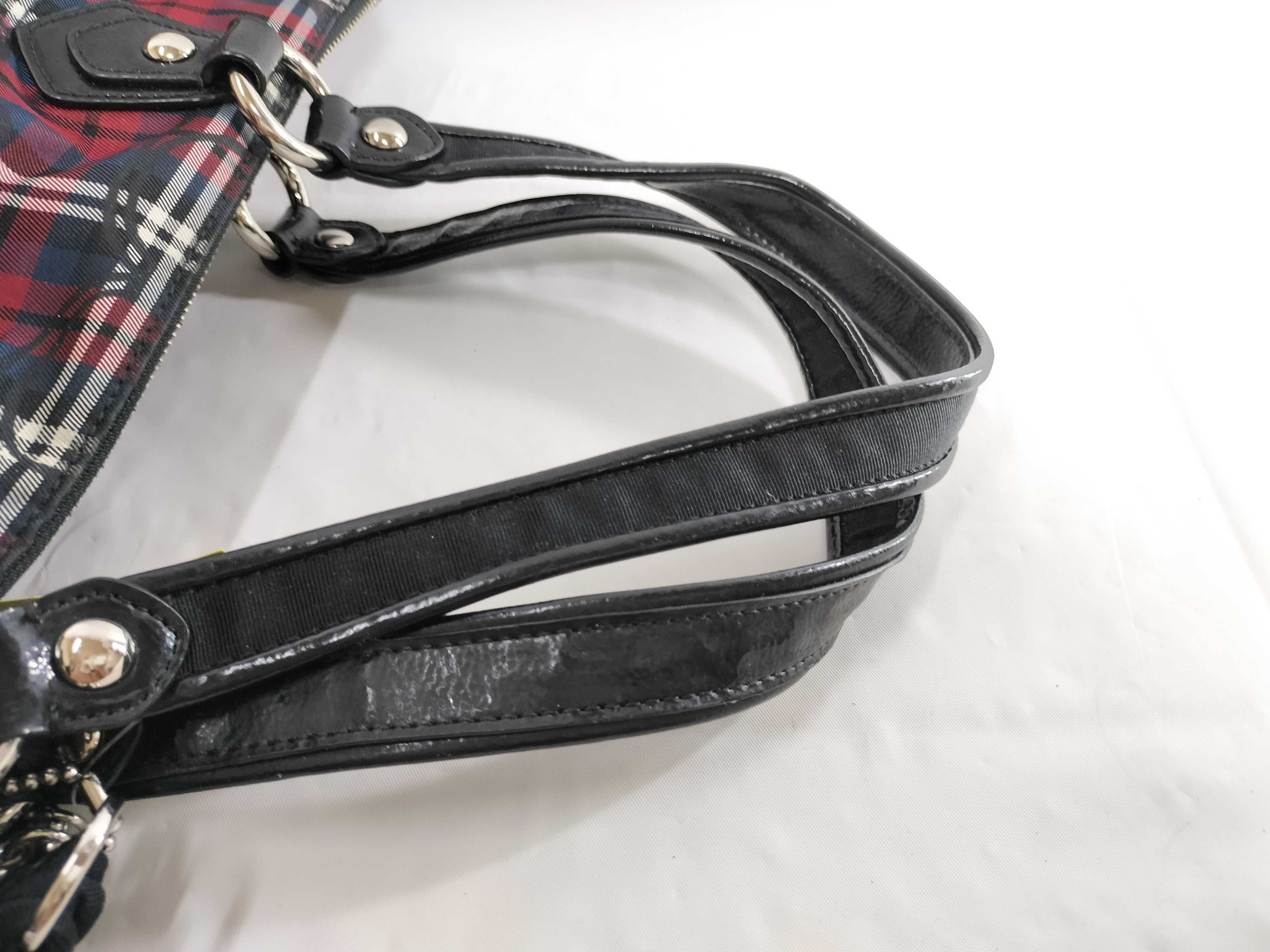 【水曜終了】(10699_0073)COACH ポピー ナイロン チェック柄 トートバッグ トートバッグ