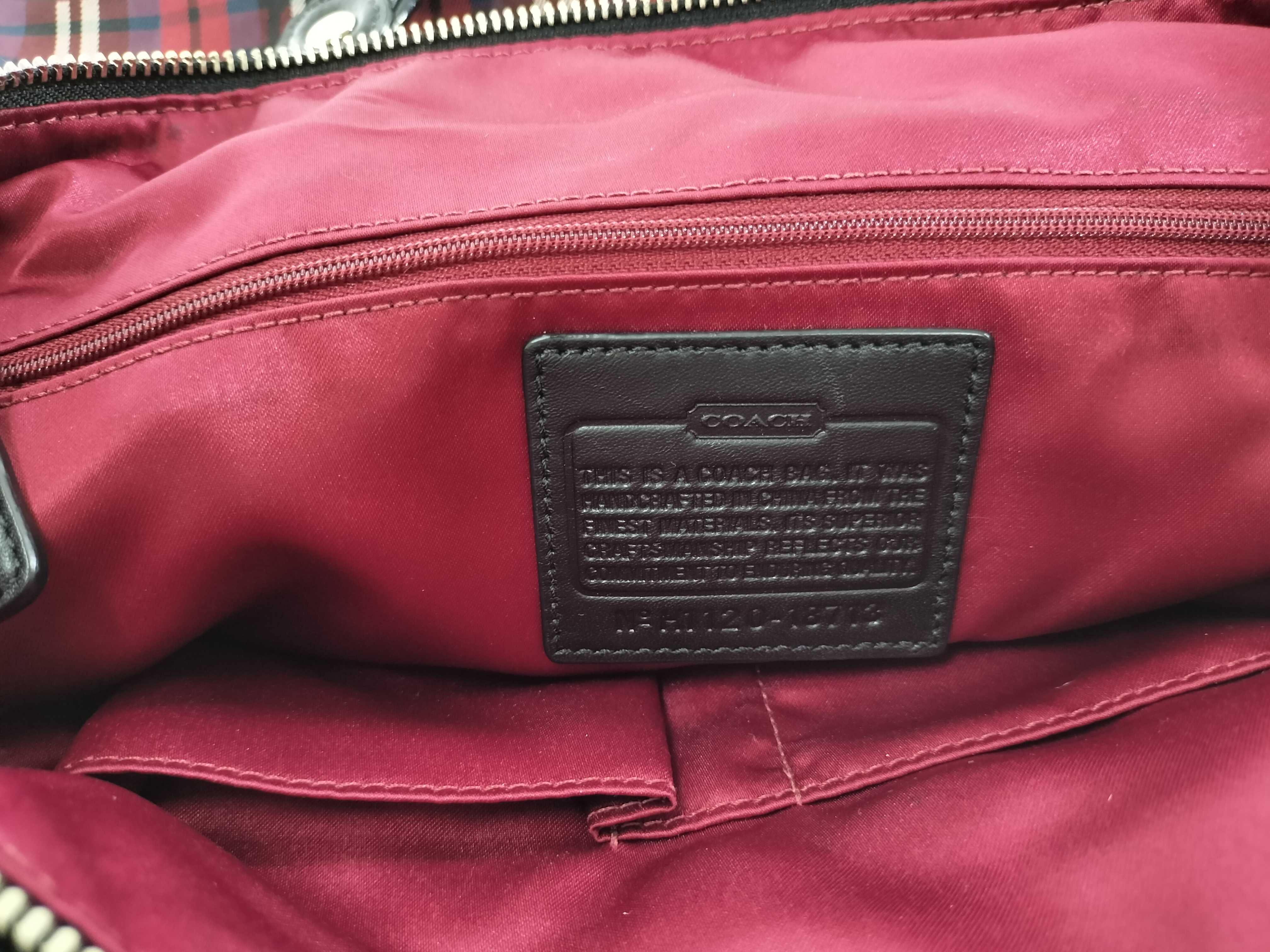 【水曜終了】(10699_0073)COACH ポピー ナイロン チェック柄 トートバッグ トートバッグ