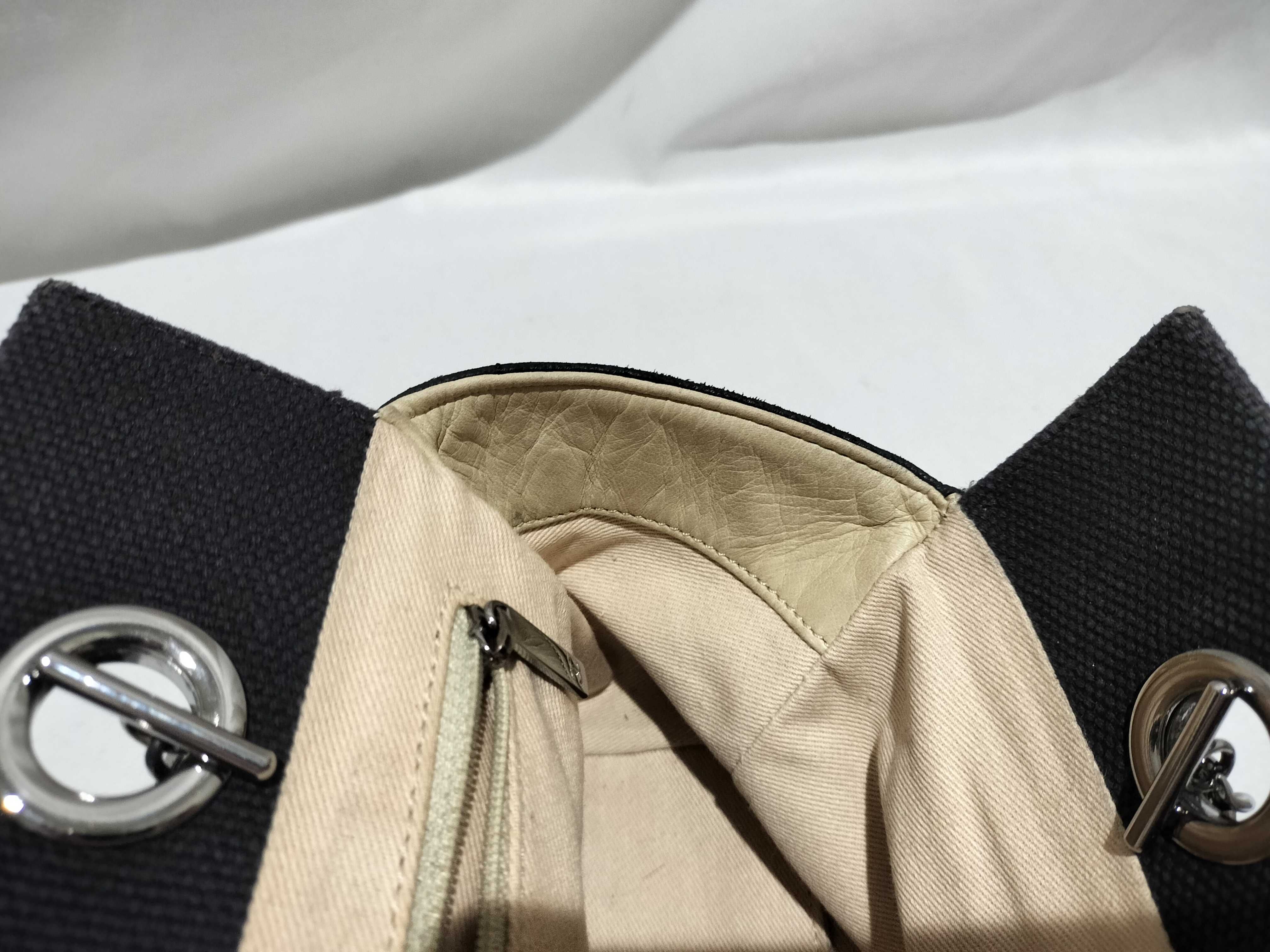 【水曜終了】(10696_0158)CHANEL ココマーク キャンバス×レザー チェーン ハンドバッグ SV金具 ハンドバッグ