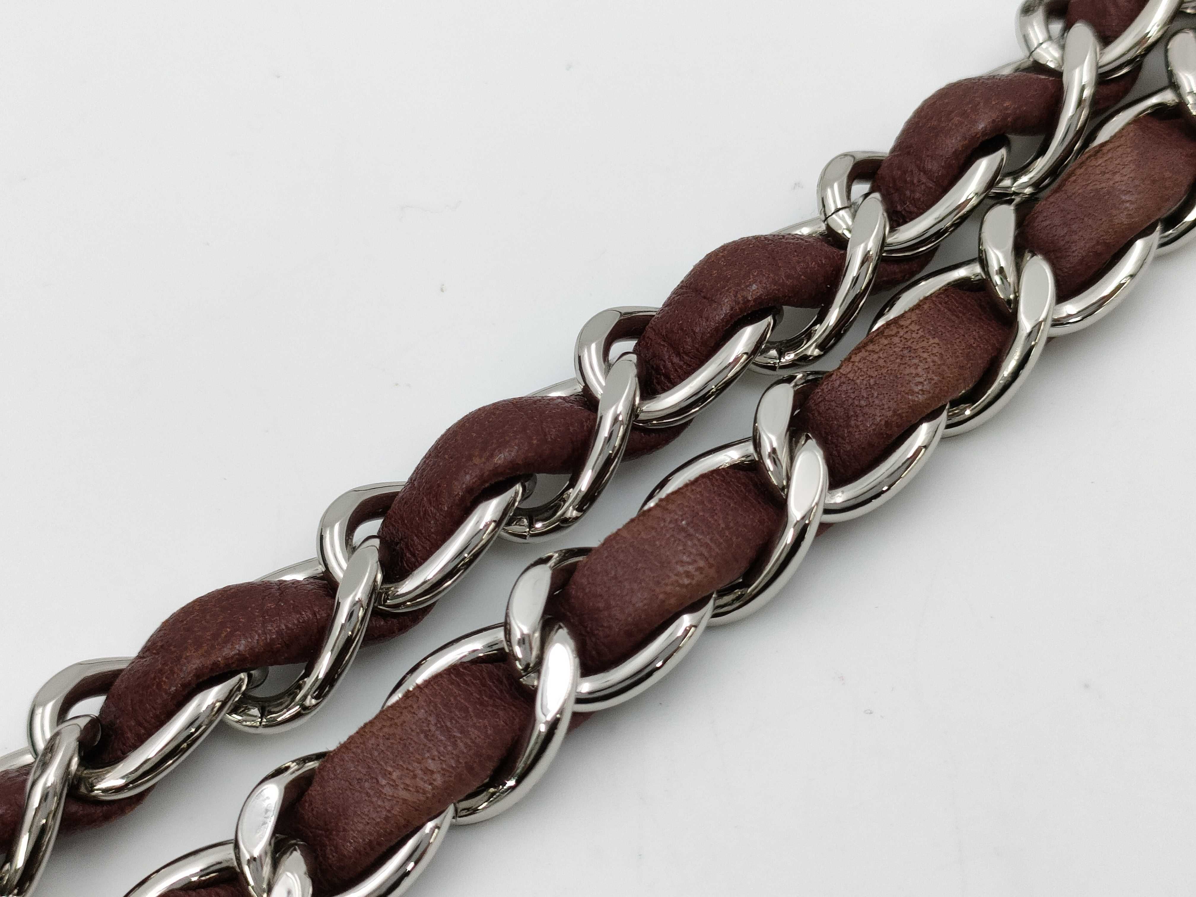 【水曜終了】(10707_0026)CHANEL チョコバー エナメル ショルダーバッグ