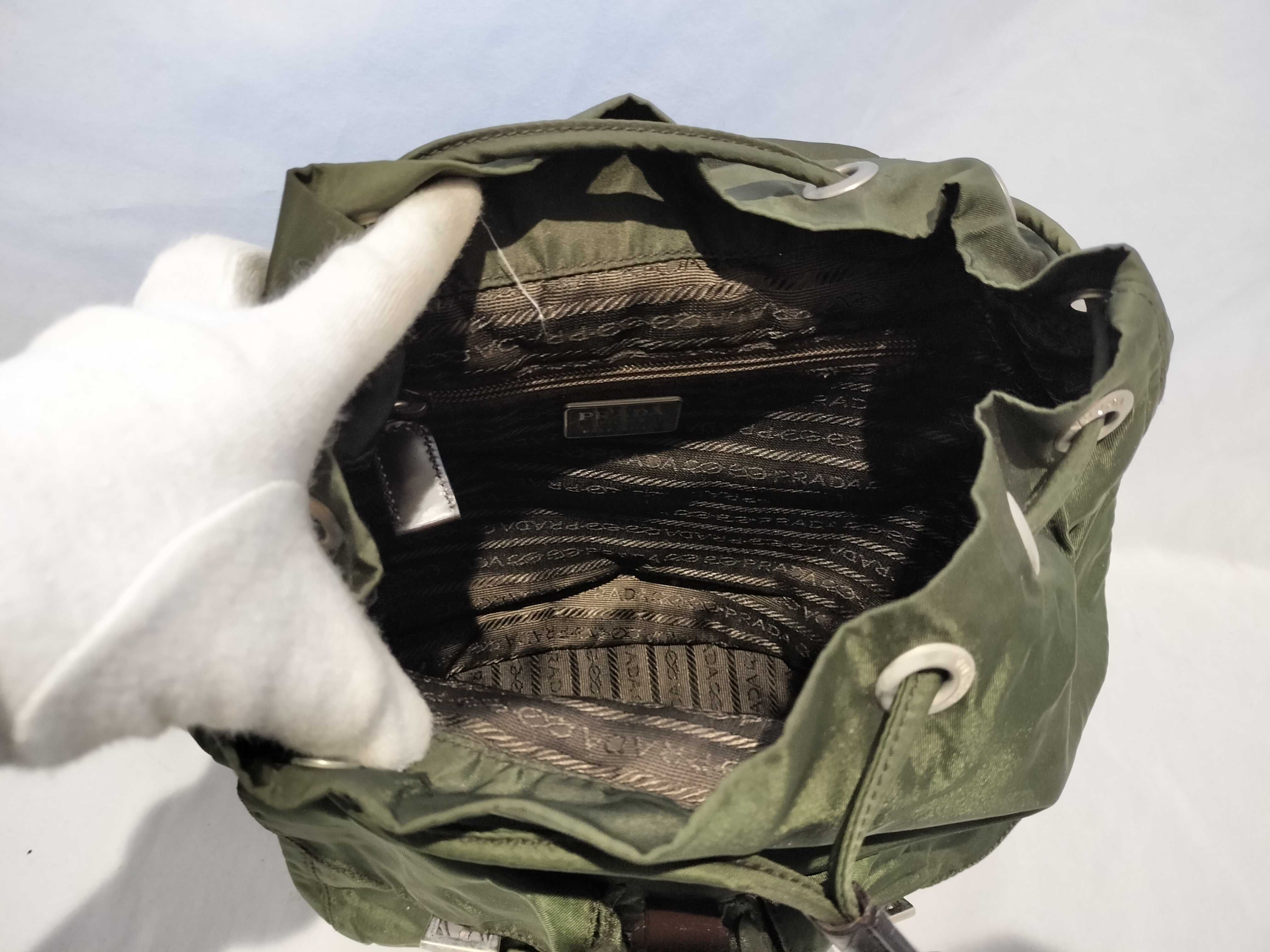 【水曜終了】(10709_0085)PRADA ナイロン ミニリュック カーキ リュックサック