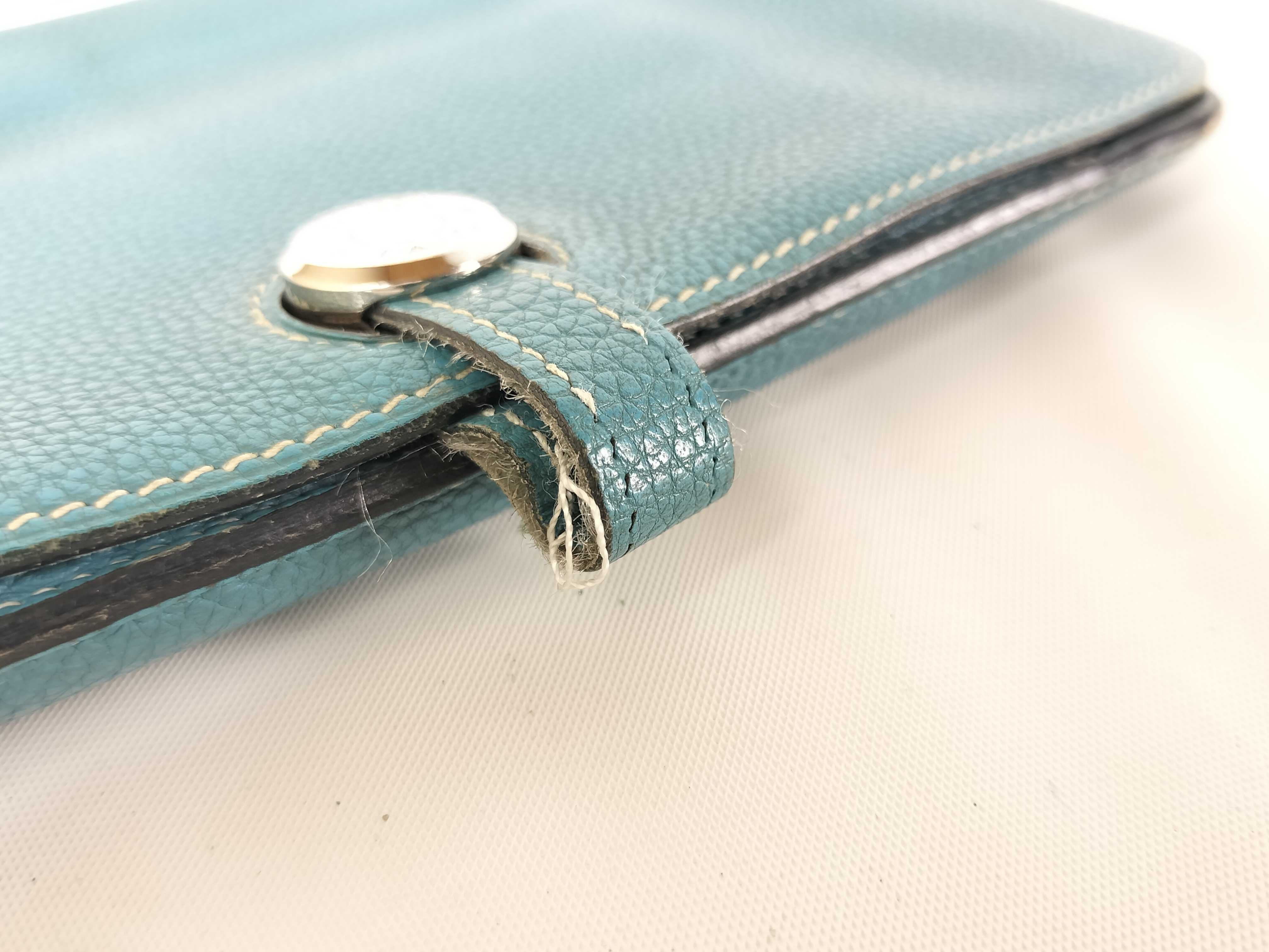 【水曜終了】(10706_0009)HERMES ドゴン GM □K ブルージーン カードケース 財布