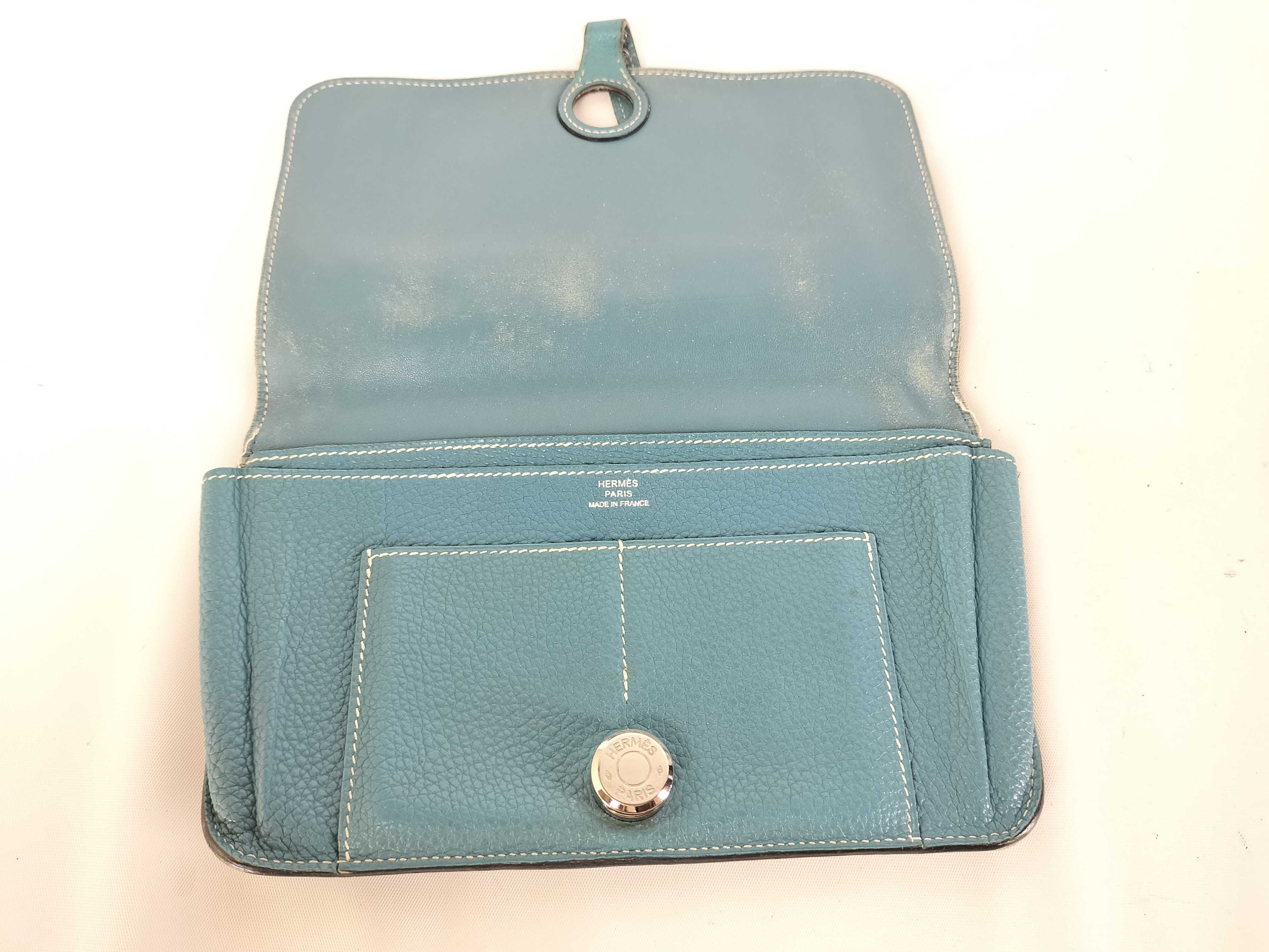 【水曜終了】(10706_0009)HERMES ドゴン GM □K ブルージーン カードケース 財布