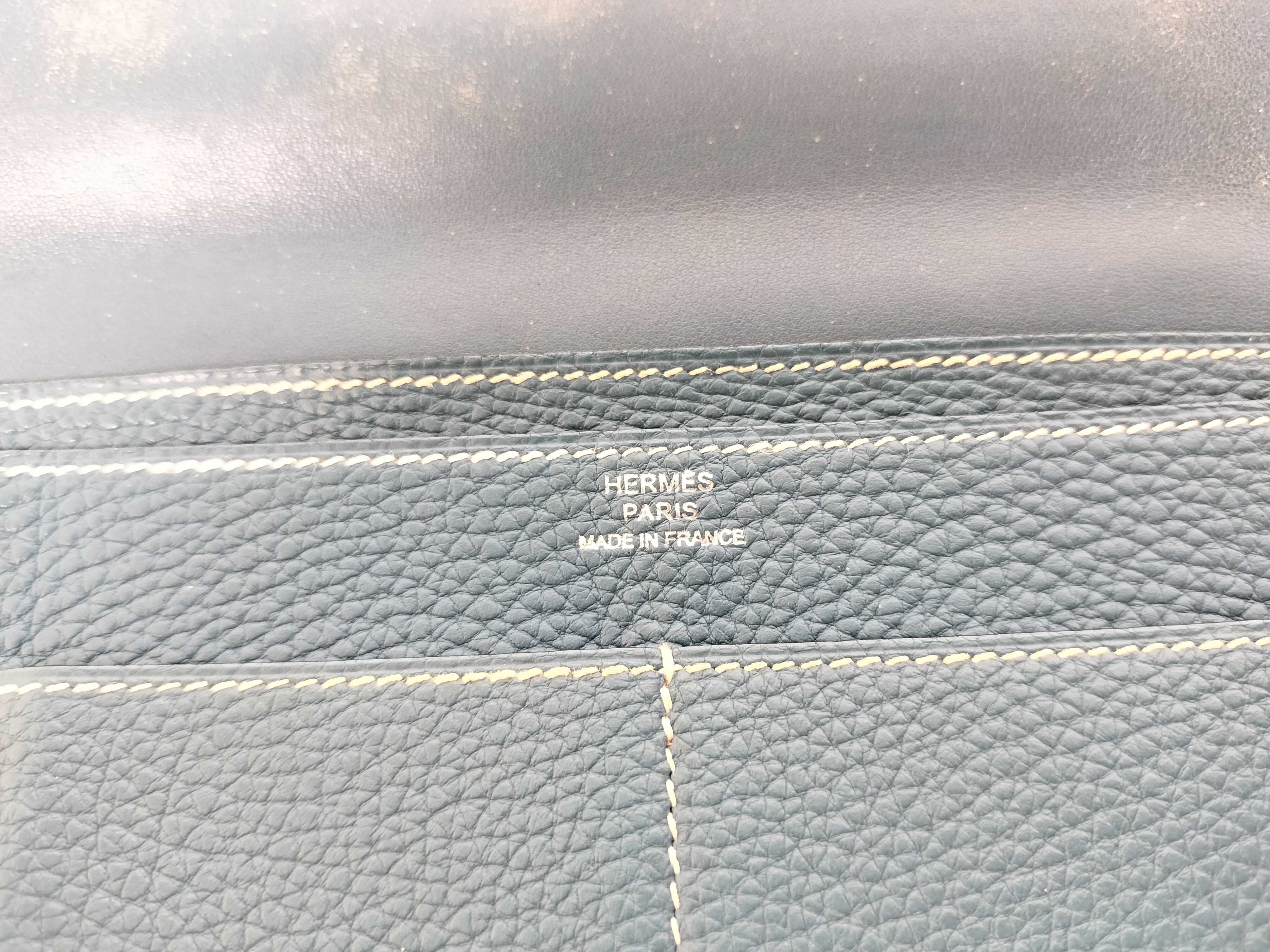 【水曜終了】(10706_0009)HERMES ドゴン GM □K ブルージーン カードケース 財布