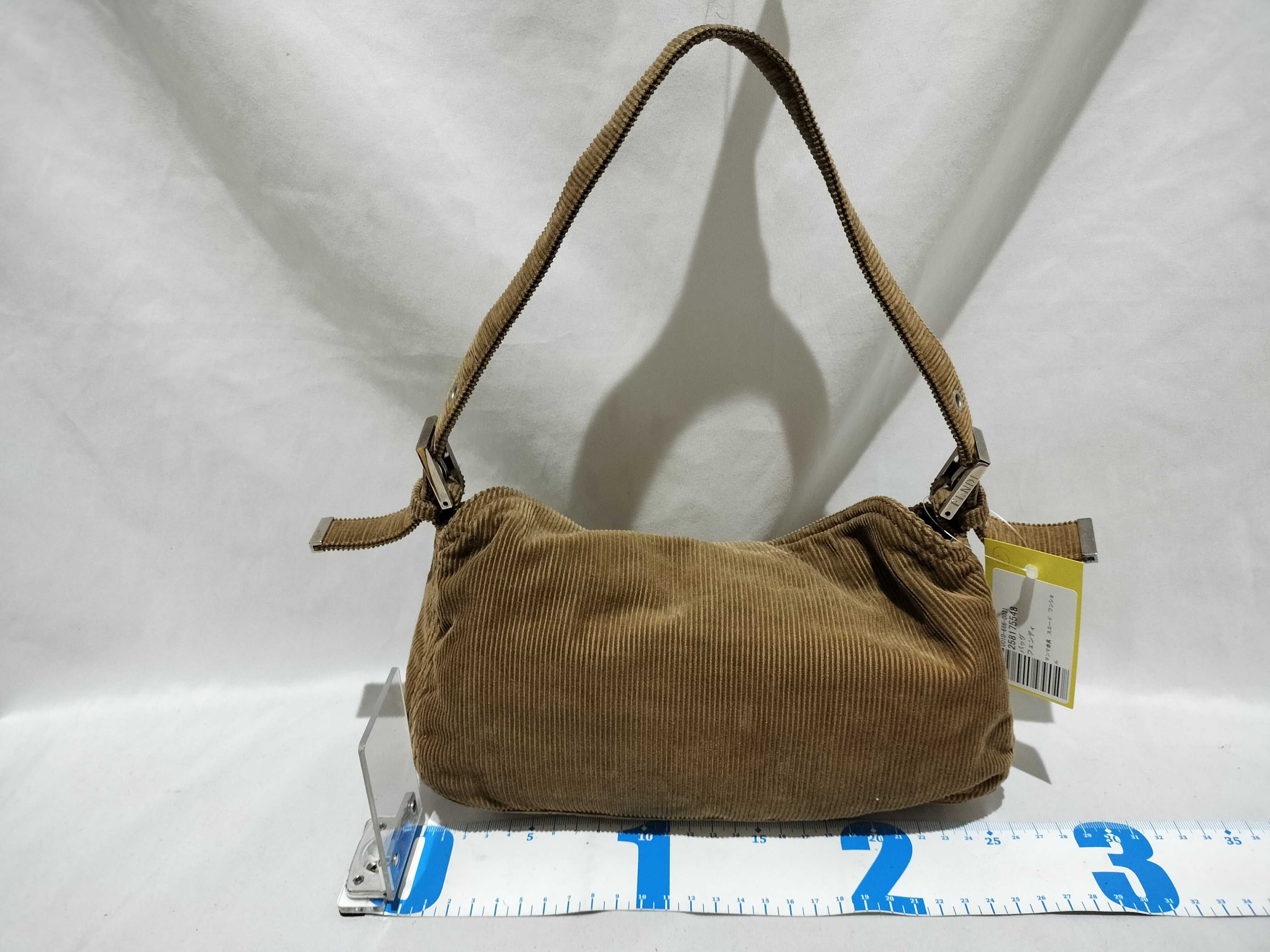 【水曜終了】(10709_0123)FENDI マンマ金具 スエード ワンショル ハンドバッグ