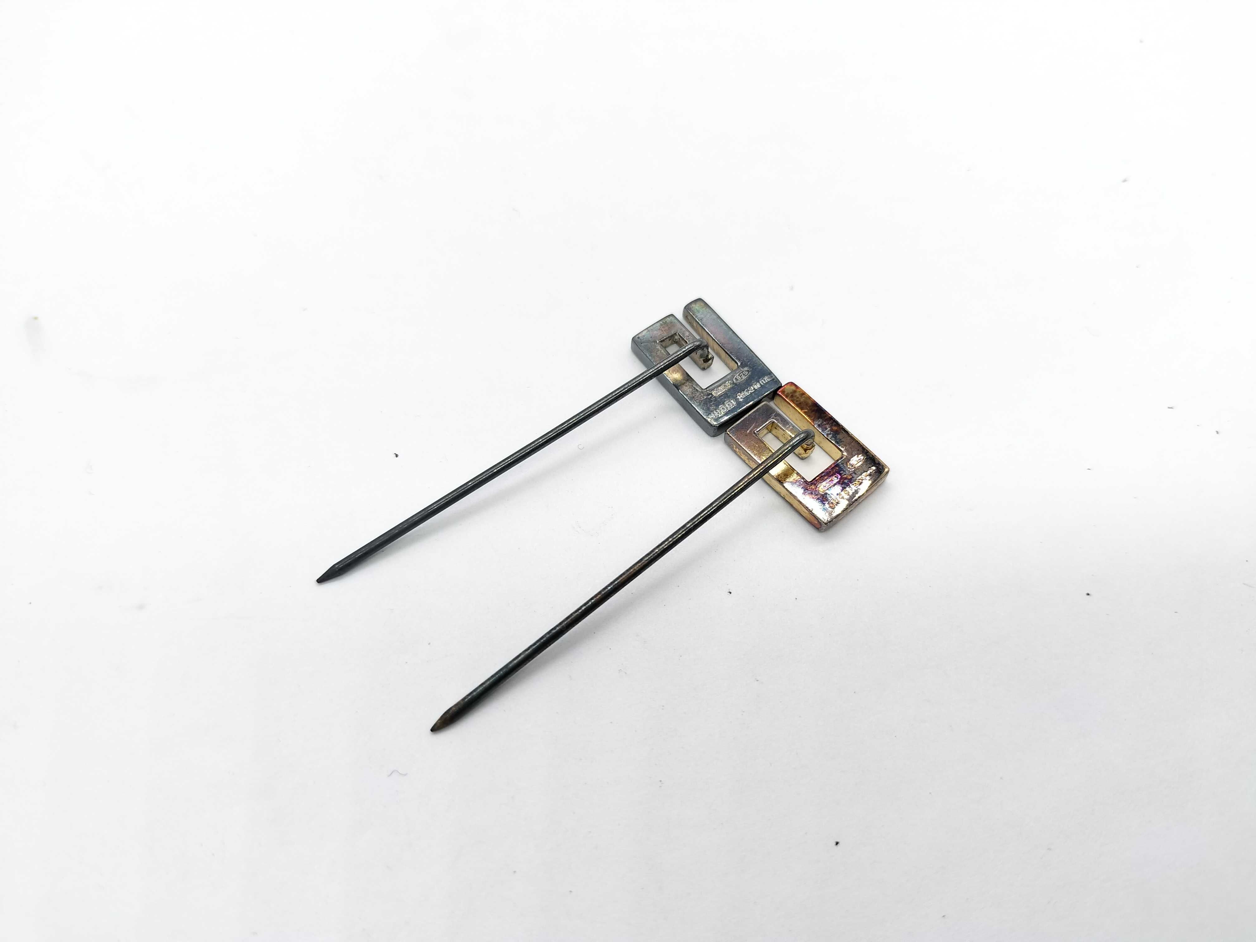 【水曜終了】(10709_0034)GUCCI ピンブローチ SV925 2点 ブローチ