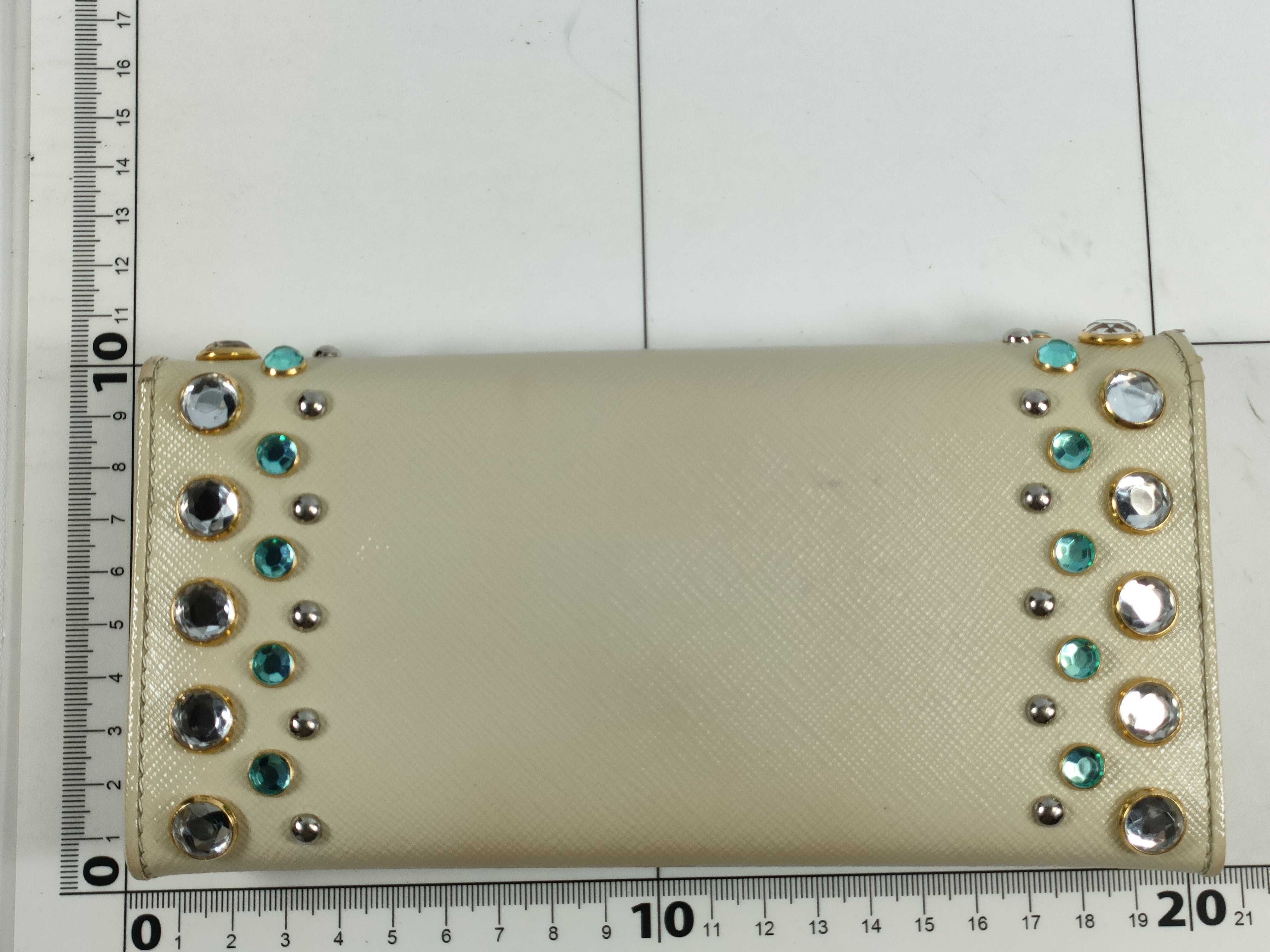 【水曜終了】(10709_0112)PRADA ビジュー長財布 財布