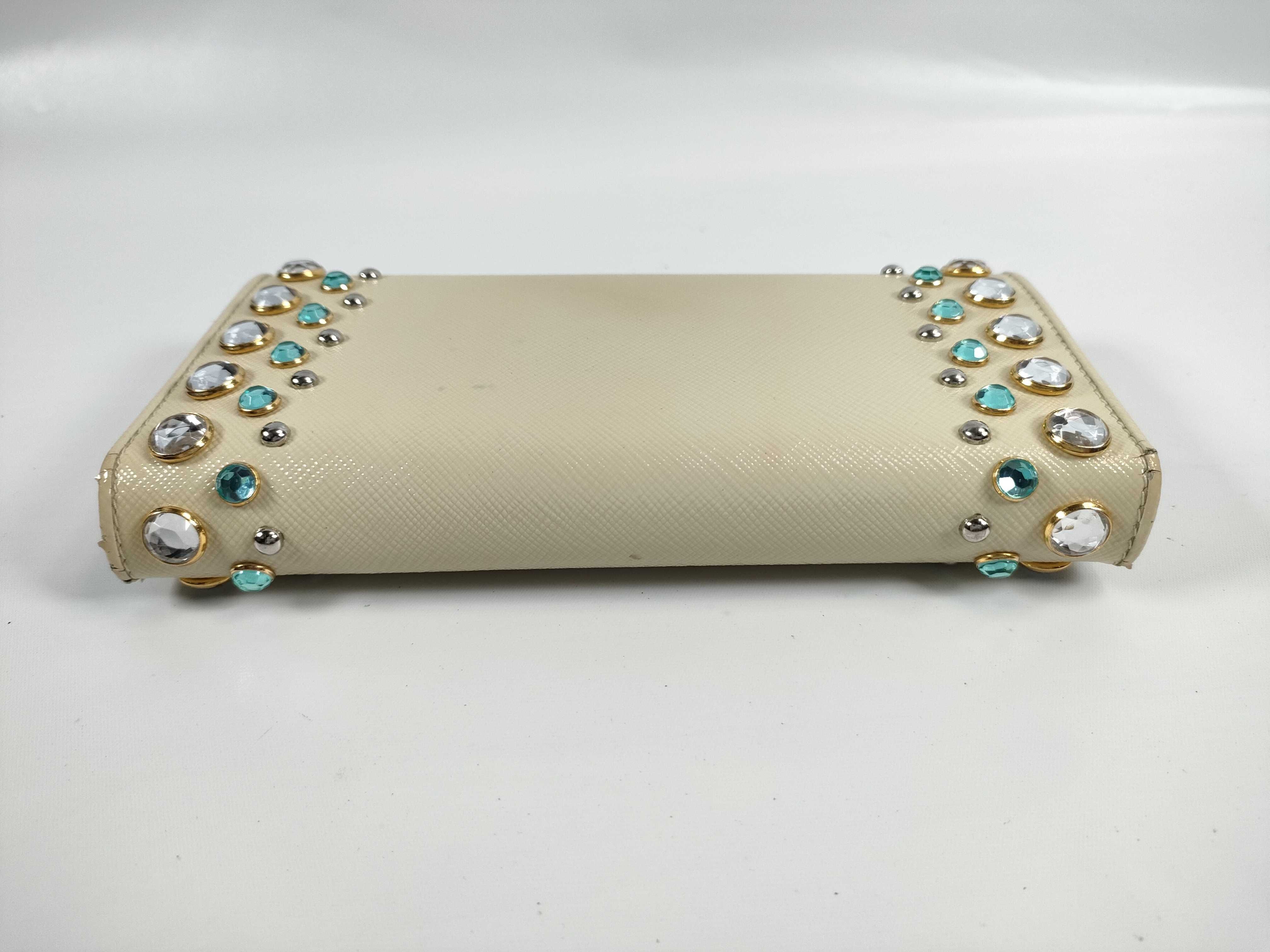 【水曜終了】(10709_0112)PRADA ビジュー長財布 財布