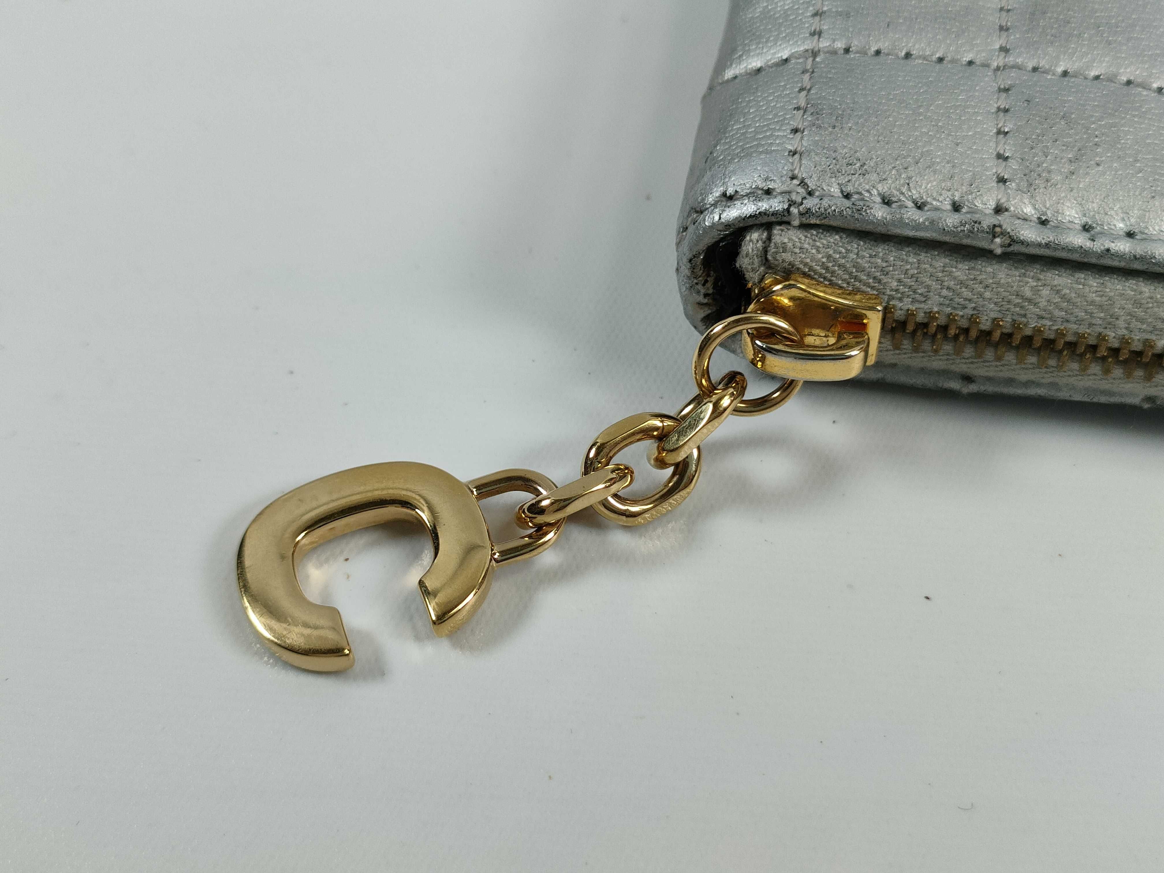 【水曜終了】(10709_0076)CELINE Cチャーム コイン カードケース シルバー コインケース