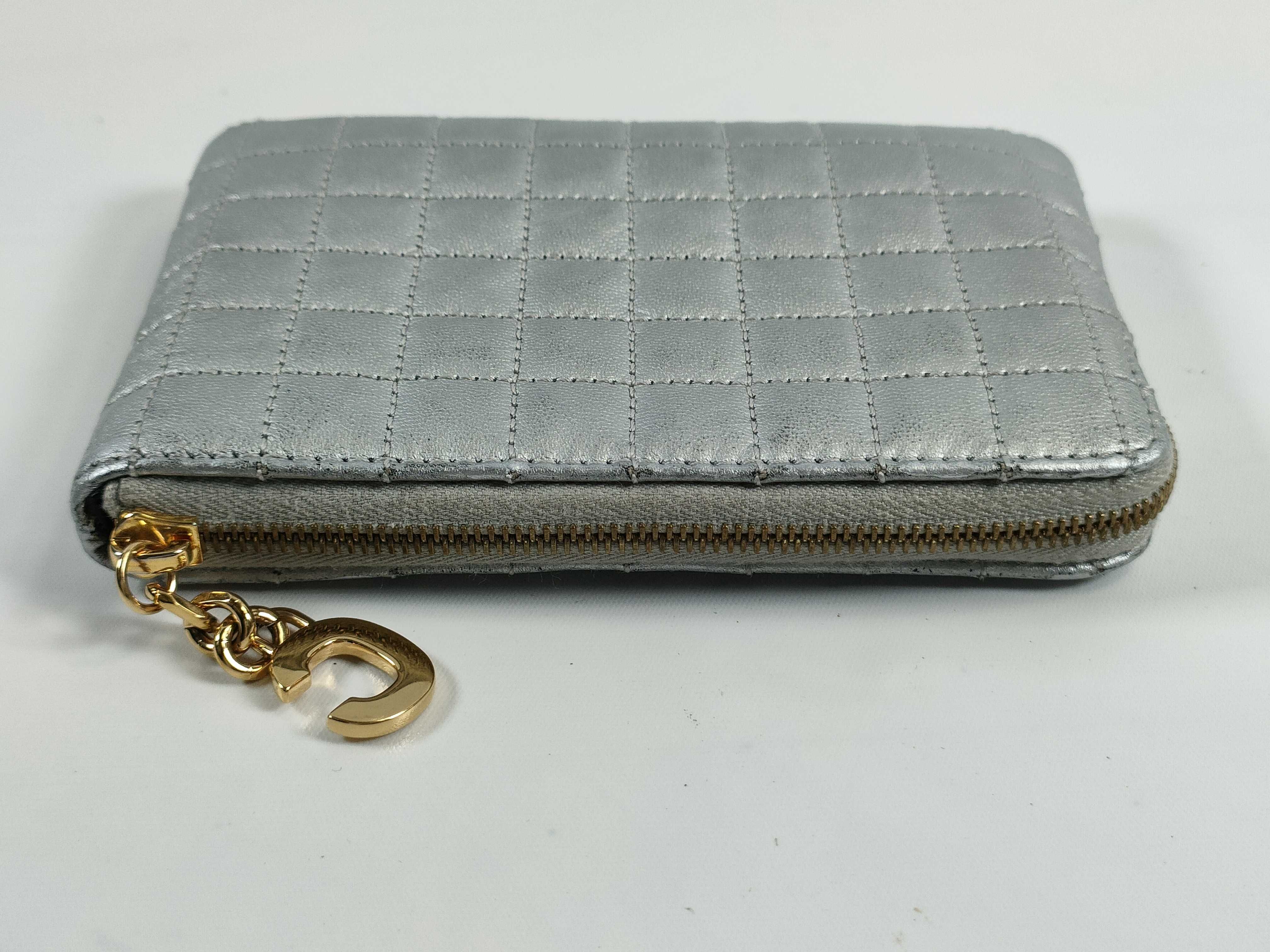 【水曜終了】(10709_0076)CELINE Cチャーム コイン カードケース シルバー コインケース