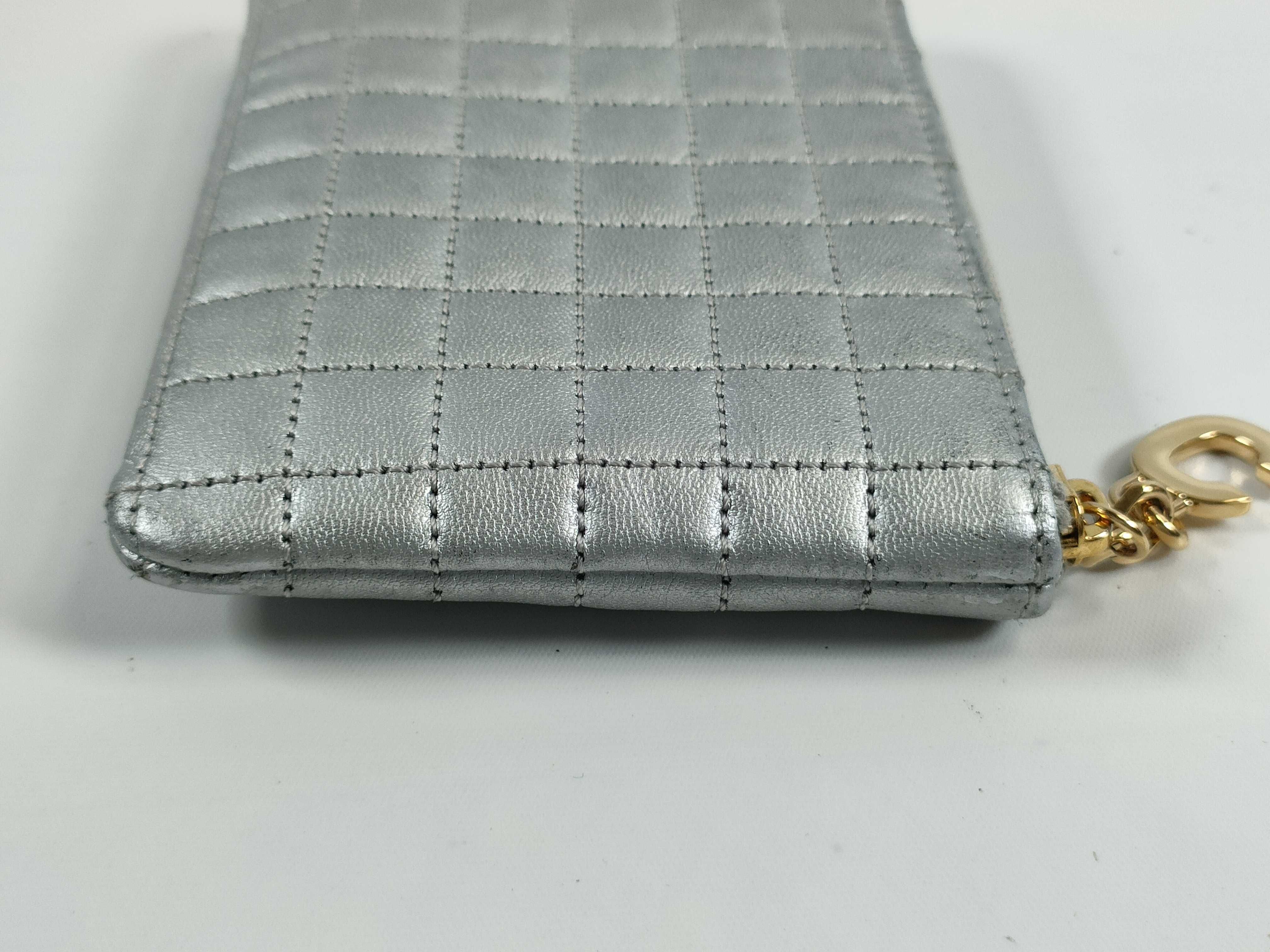 【水曜終了】(10709_0076)CELINE Cチャーム コイン カードケース シルバー コインケース