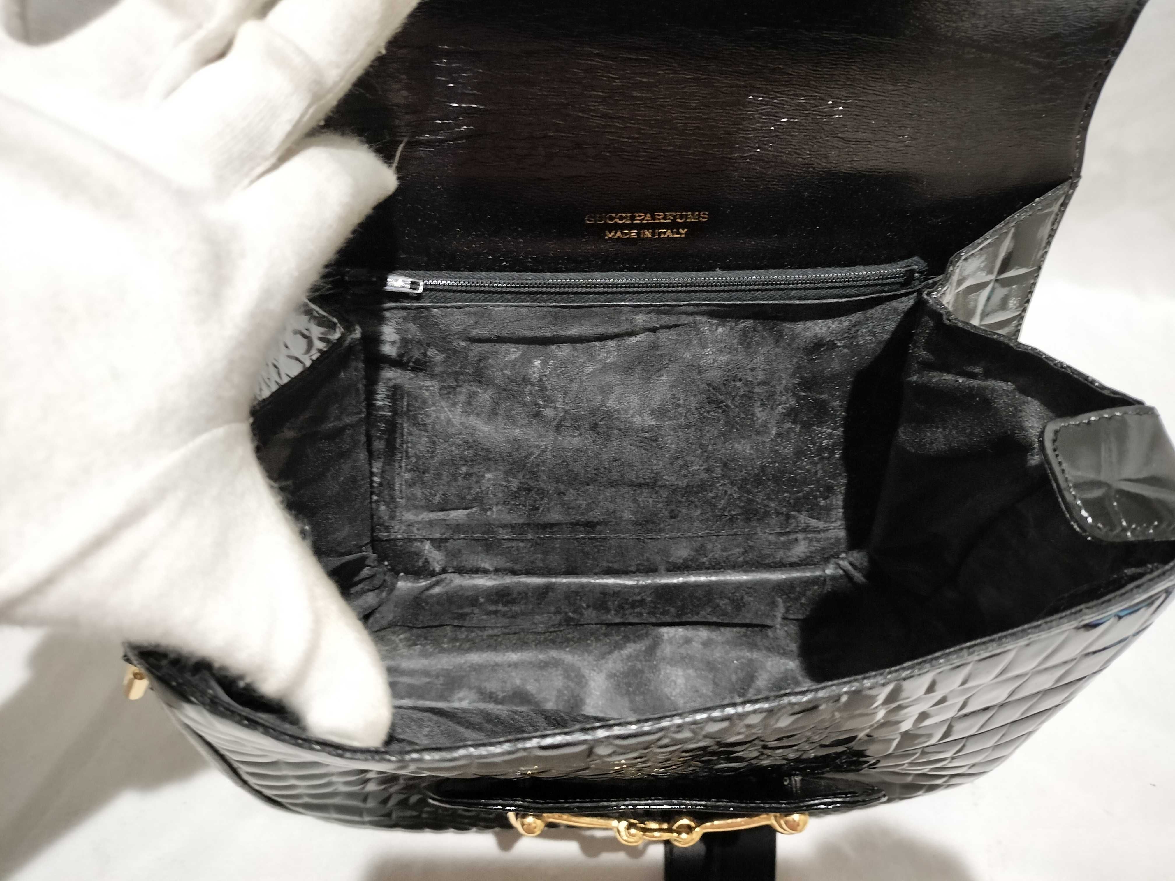 【水曜終了】(10709_0001)▼GUCCI パフューム クロコダイル風 チェーン ショルダー オールド ショルダーバッグ