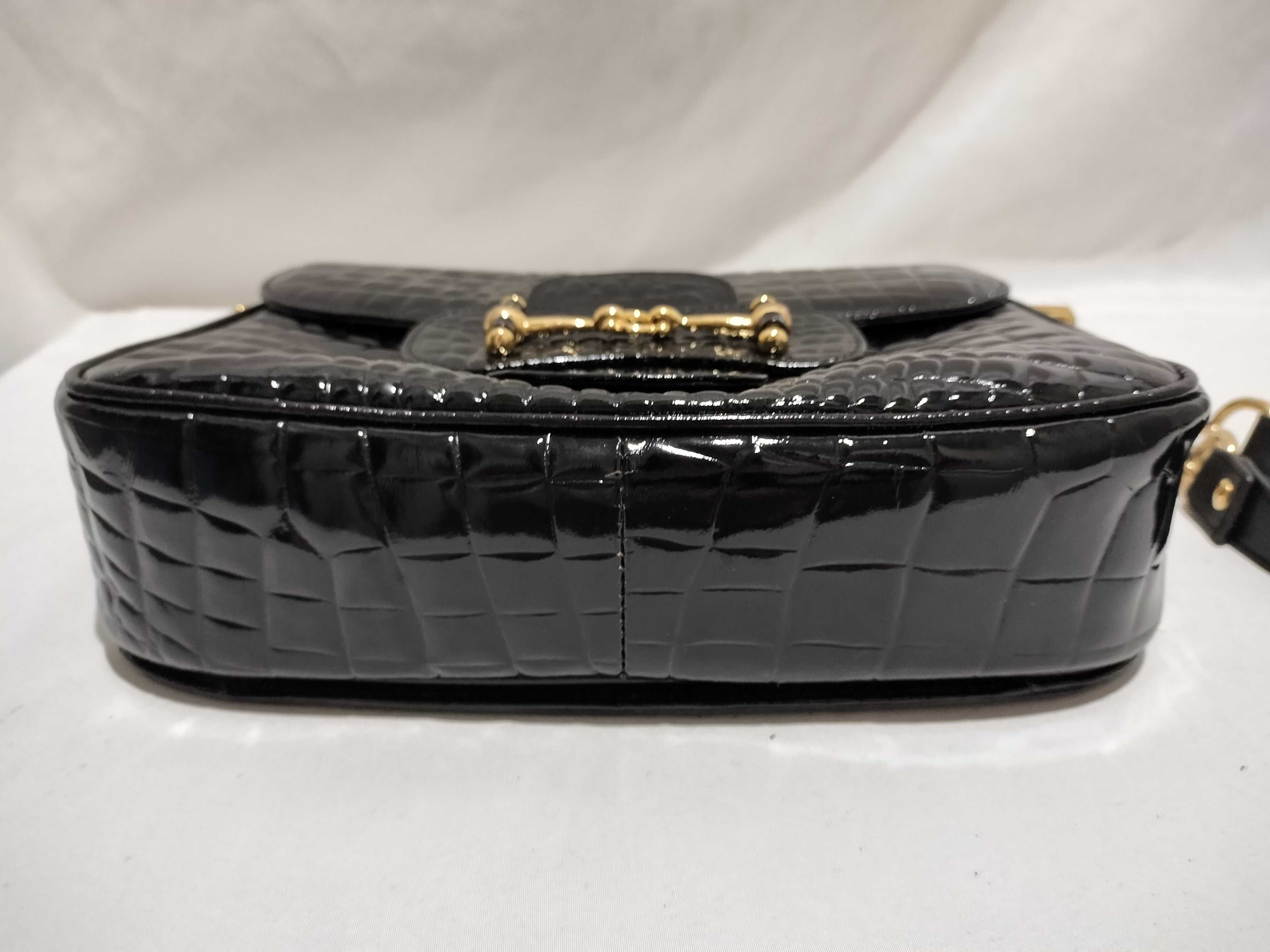 【水曜終了】(10709_0001)▼GUCCI パフューム クロコダイル風 チェーン ショルダー オールド ショルダーバッグ