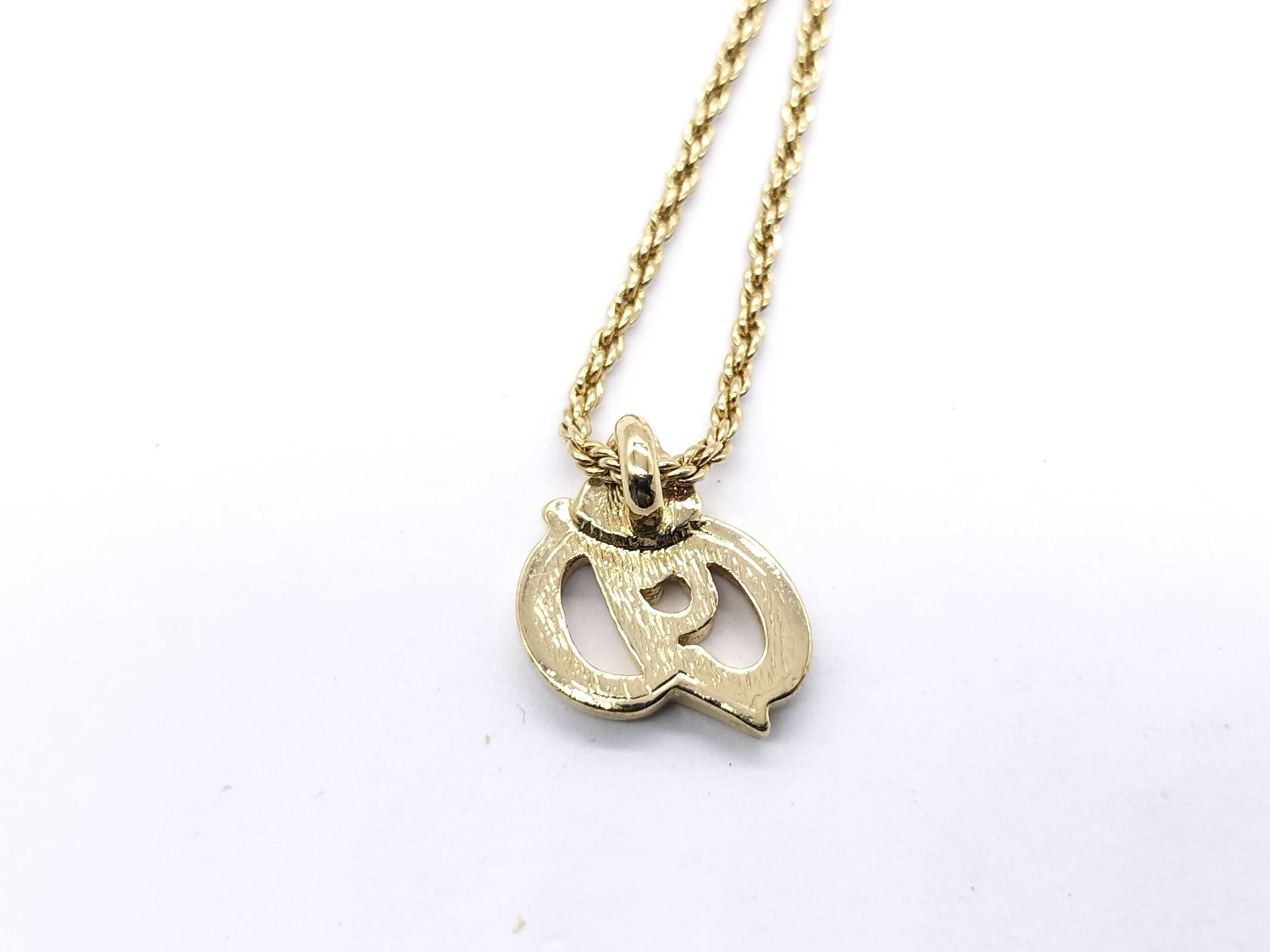 【水曜終了】(10700_0180)Dior CDロゴ ゴールド ラインストーン ネックレス