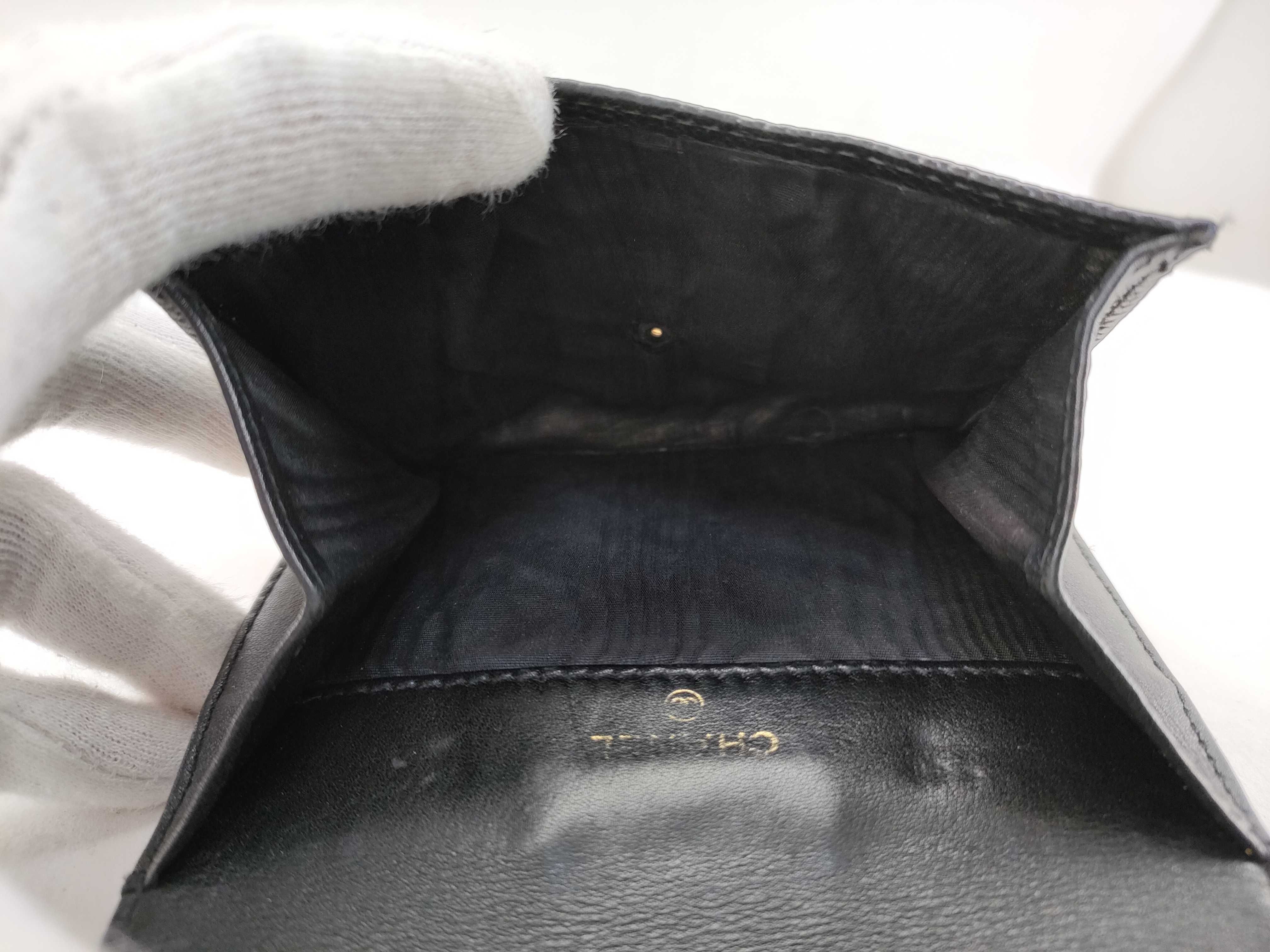 【水曜終了】(10707_0031)CHANEL キャビアスキン ココマーク Wホック 二つ折り 財布