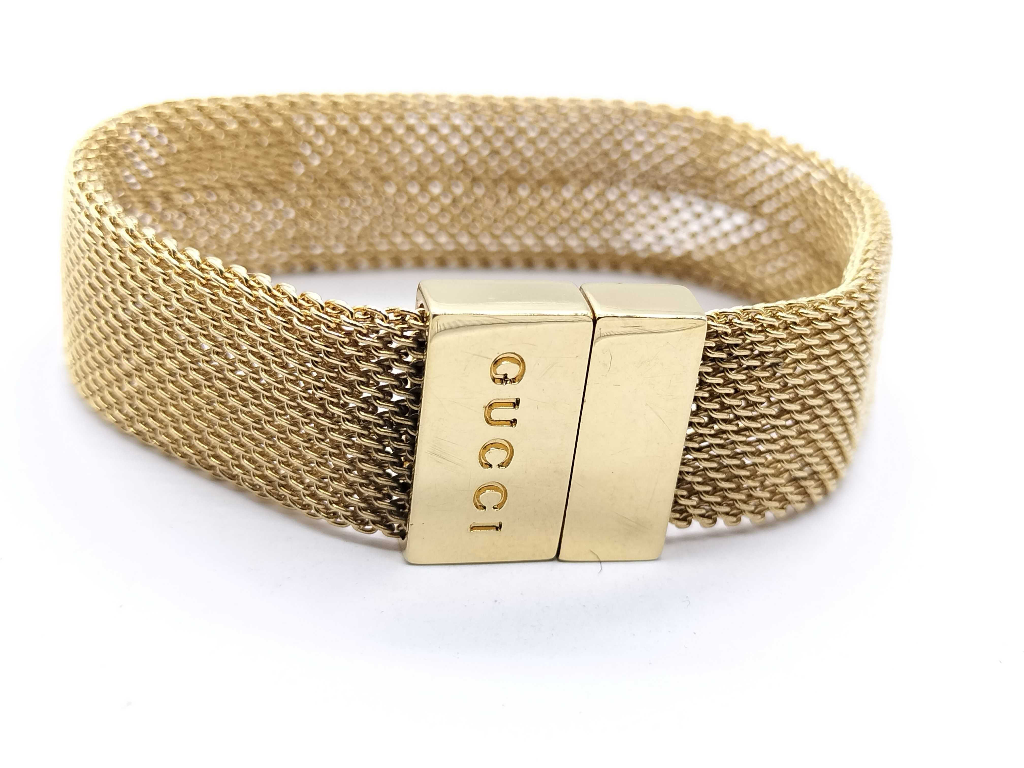 【水曜終了】(10709_0037)GUCCI メッシュ ベルト ブレスレット・バングル