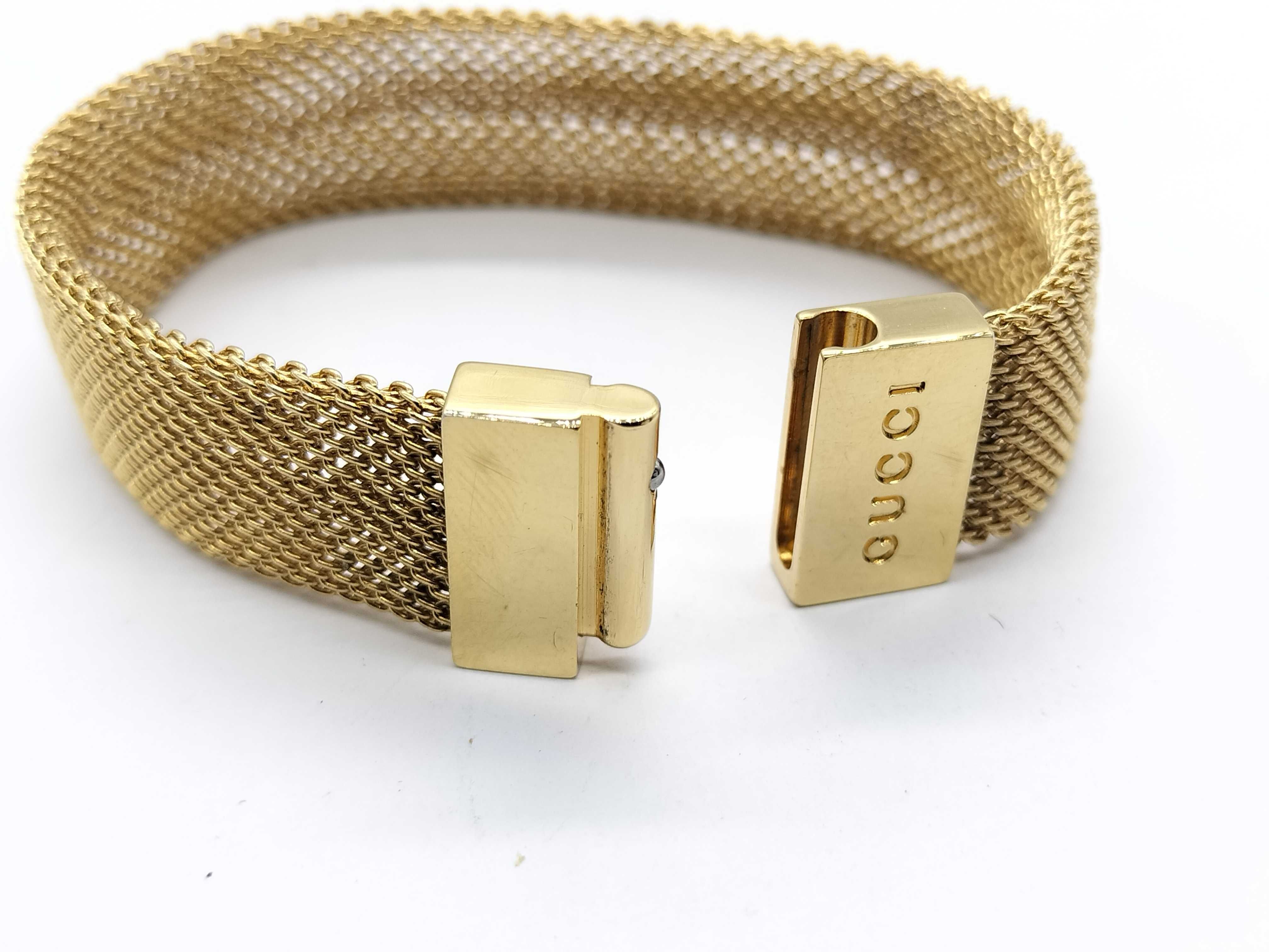 【水曜終了】(10709_0037)GUCCI メッシュ ベルト ブレスレット・バングル