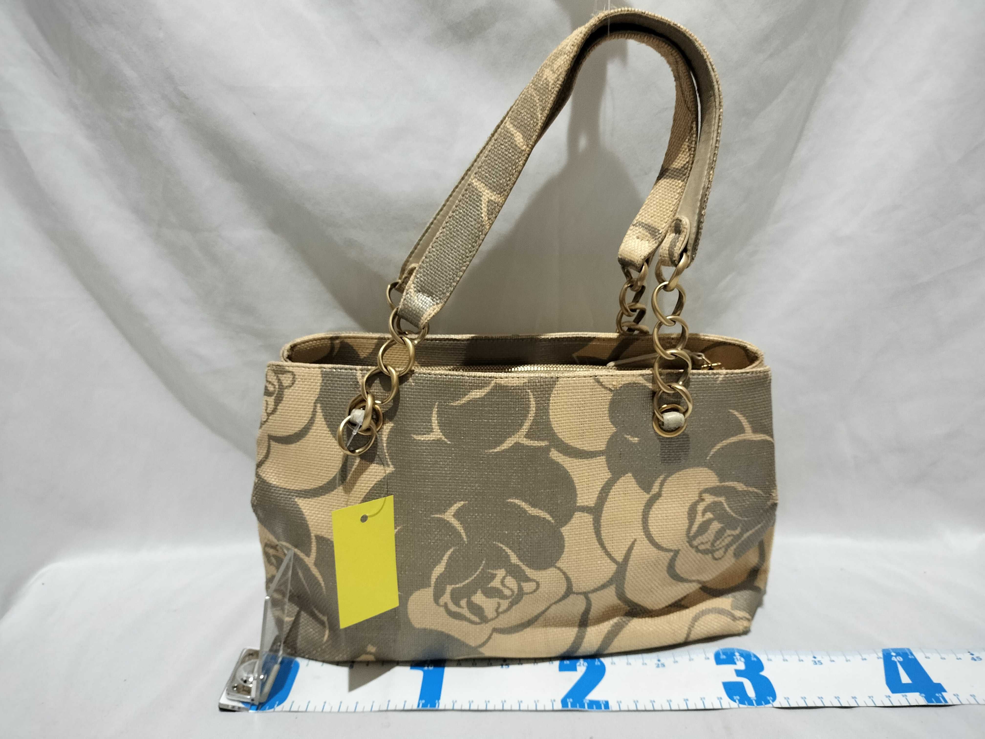 【水曜終了】(10707_0034)CHANEL ココマーク カメリア ストローチェーントート ローマ限定 ポーチ無 ハンドバッグ