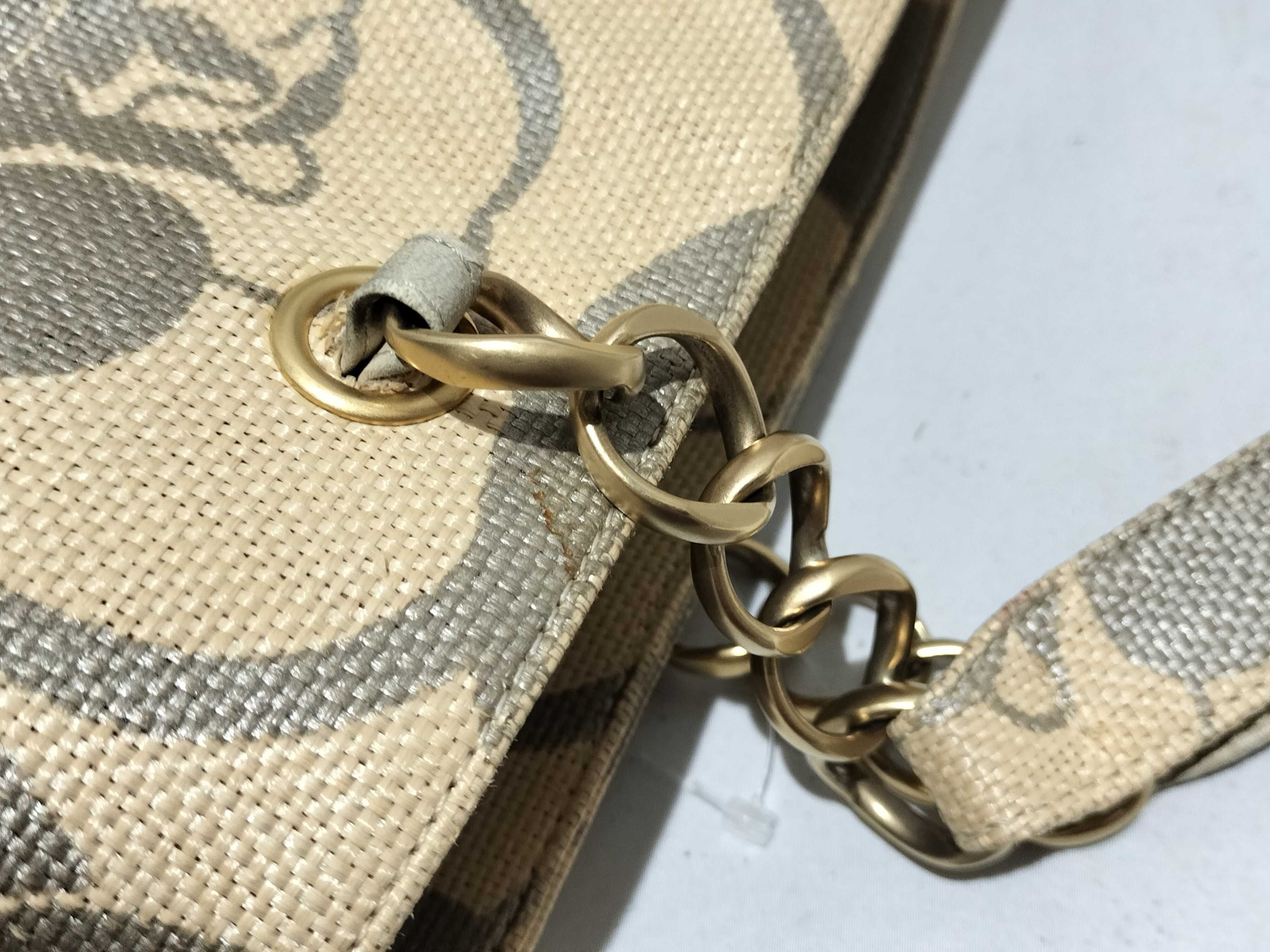 【水曜終了】(10707_0034)CHANEL ココマーク カメリア ストローチェーントート ローマ限定 ポーチ無 ハンドバッグ