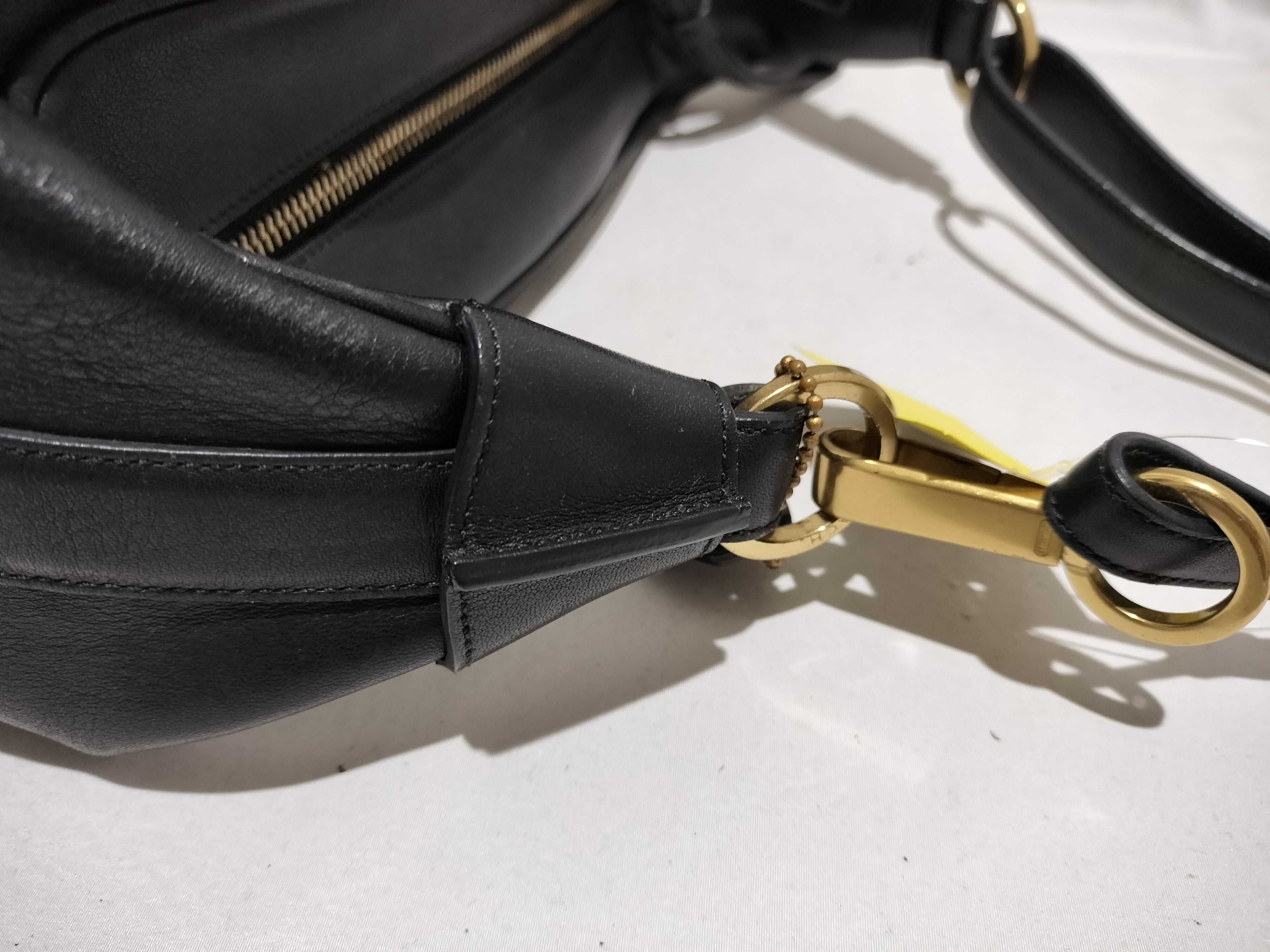 【水曜終了】(10698_0073)COACH レザー ワンショル ブラック ショルダーバッグ