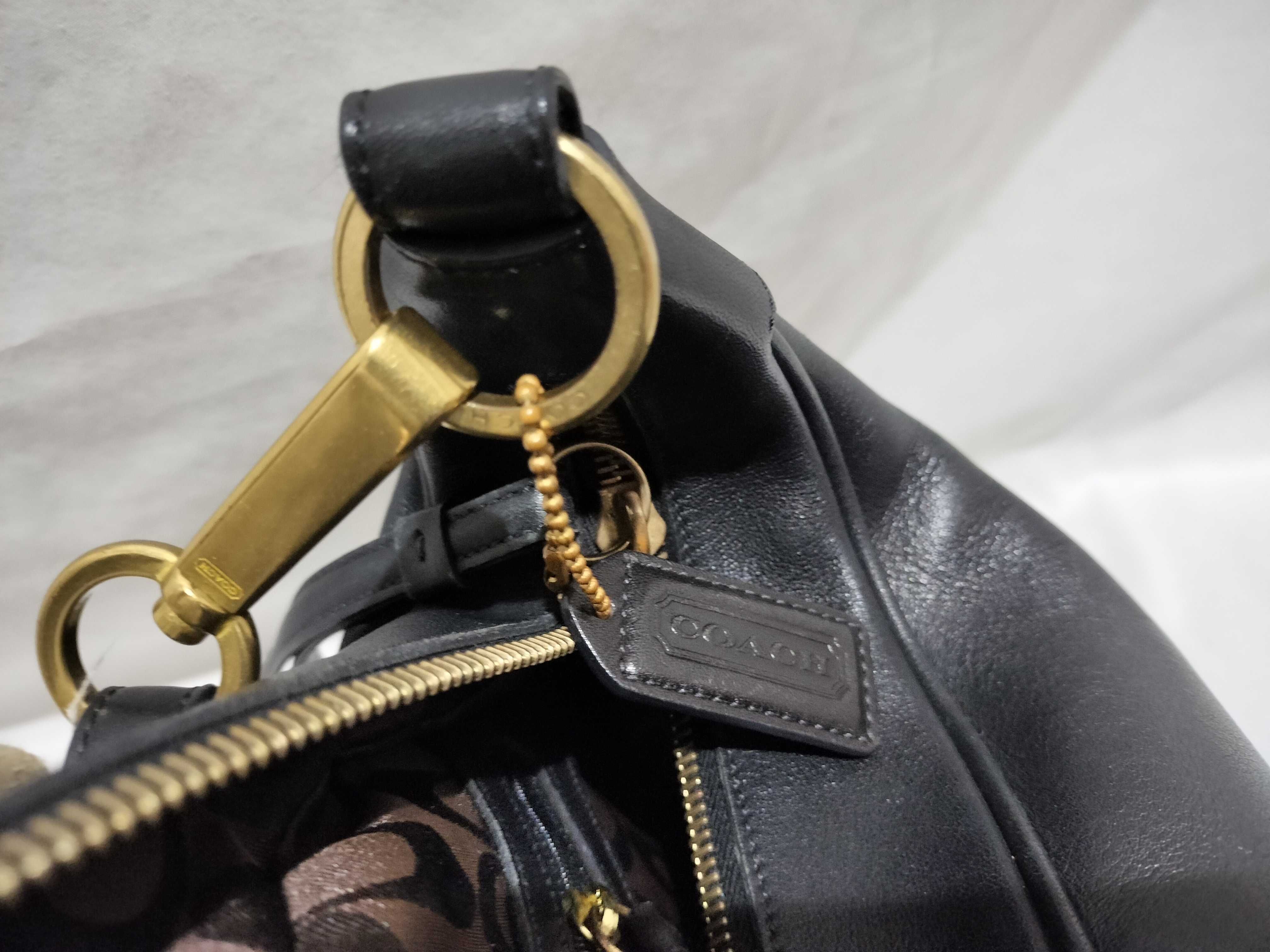 【水曜終了】(10698_0073)COACH レザー ワンショル ブラック ショルダーバッグ