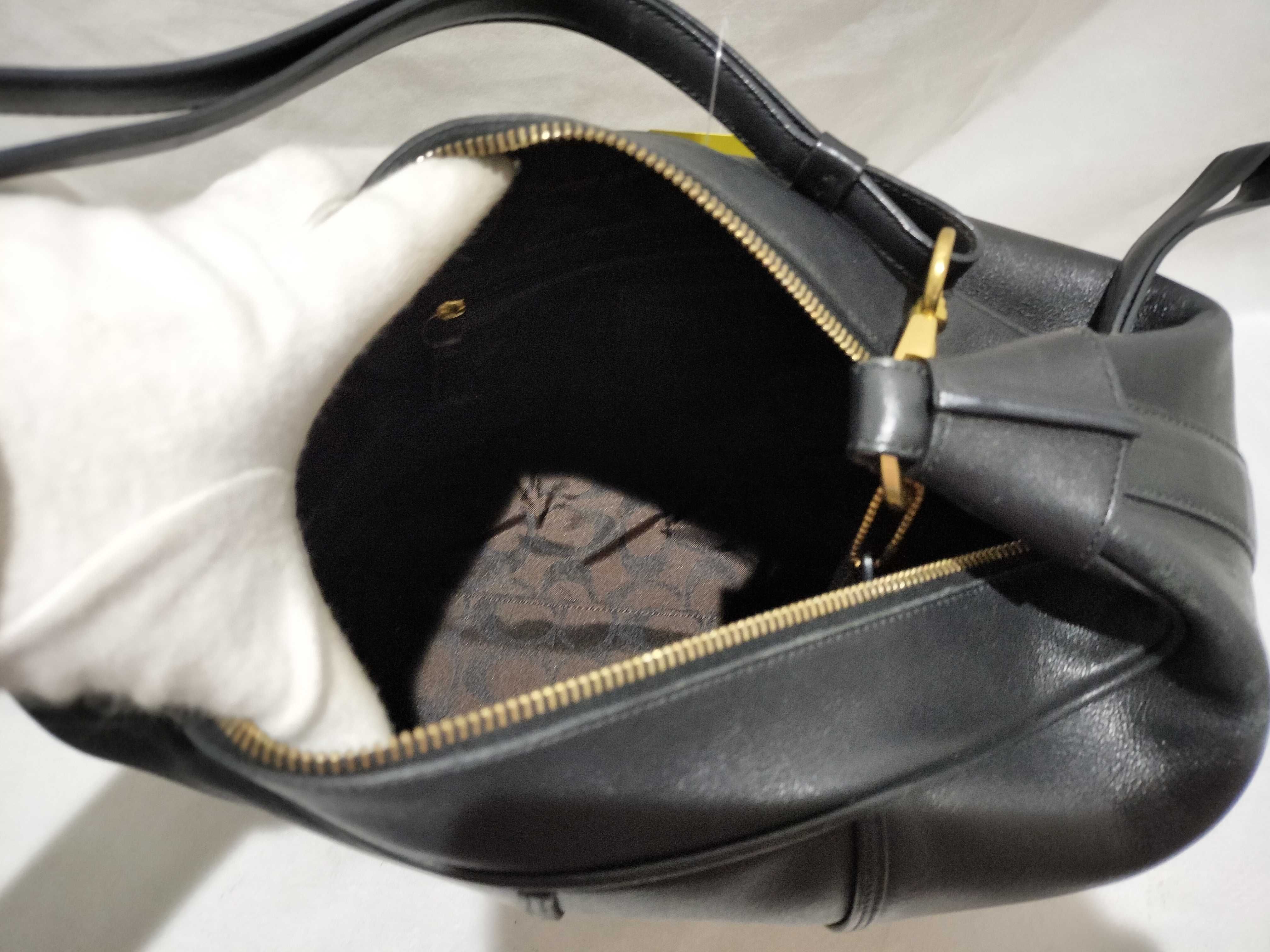 【水曜終了】(10698_0073)COACH レザー ワンショル ブラック ショルダーバッグ