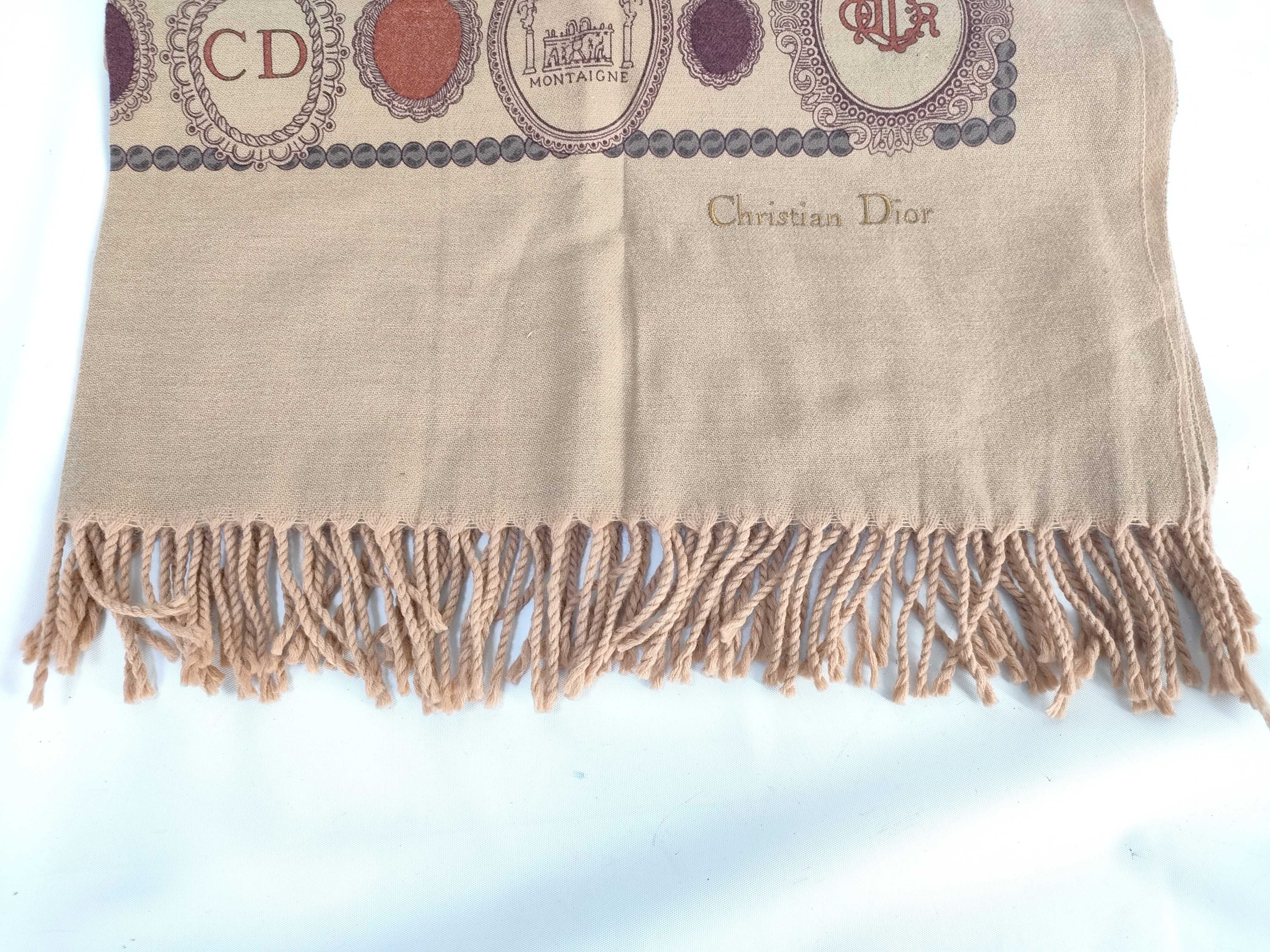 【水曜終了】(10700_0190)Dior 大判ストール MONTAIGNE ウール その他小物