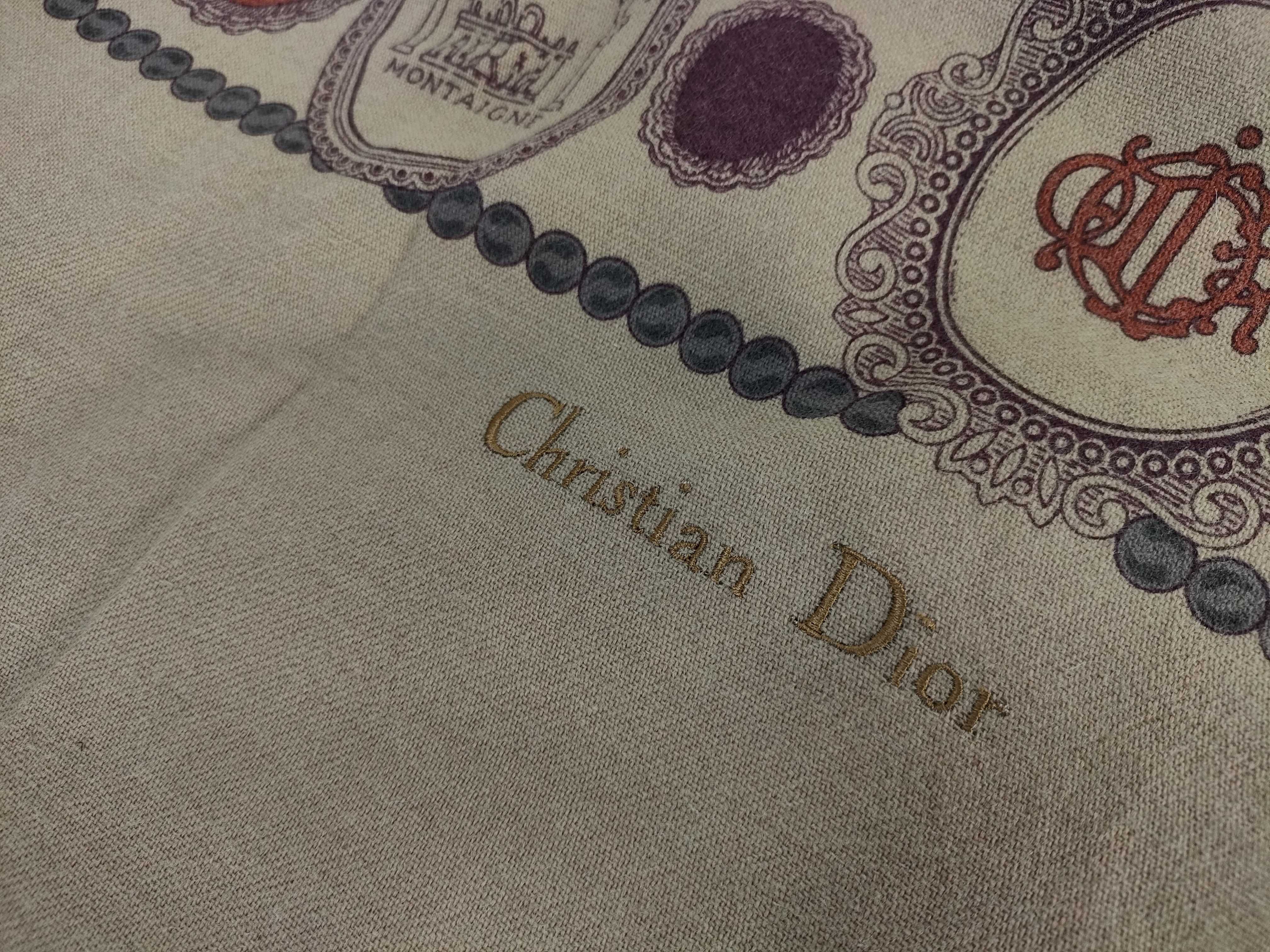 【水曜終了】(10700_0190)Dior 大判ストール MONTAIGNE ウール その他小物